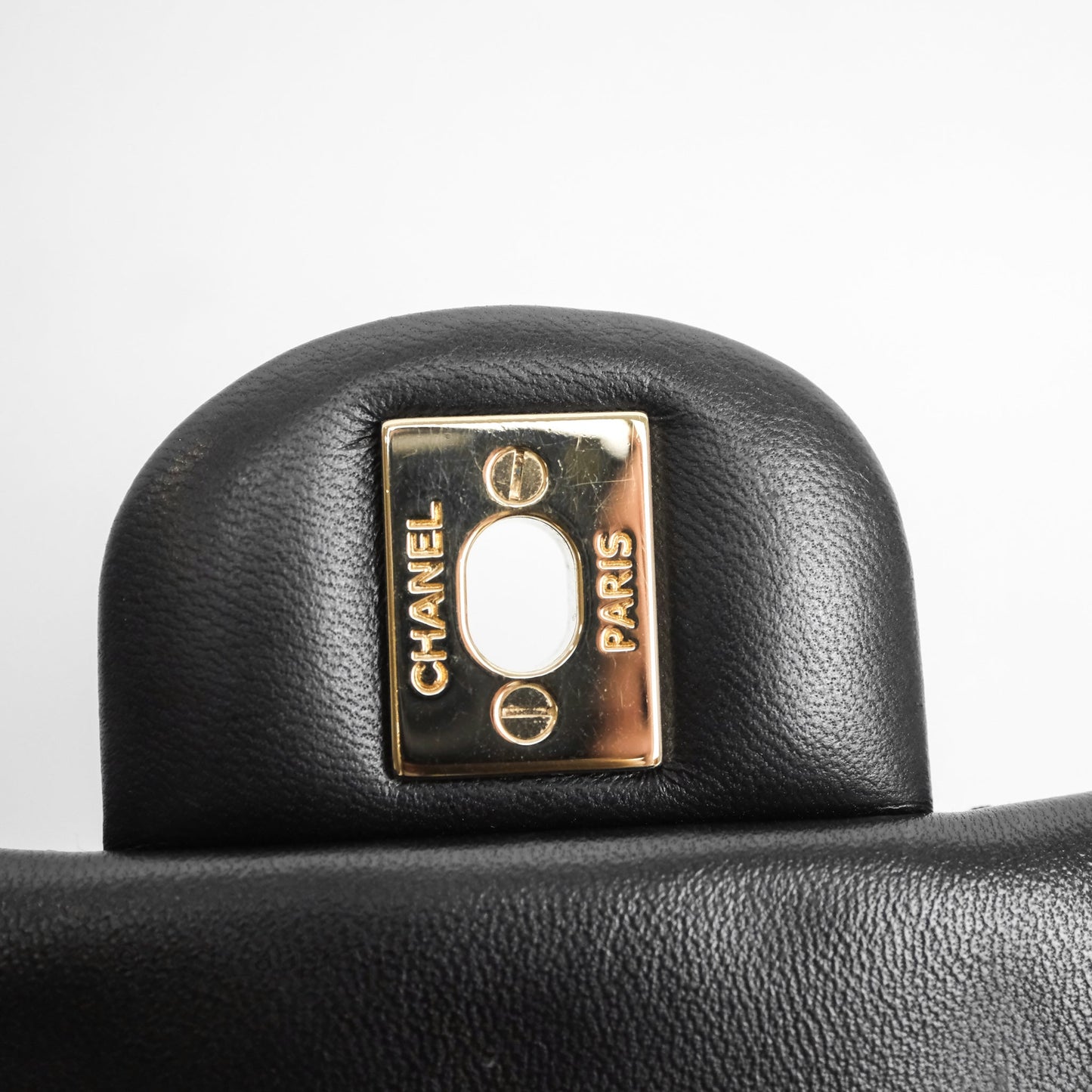 Chanel Mini Square Quilted Black Lambskin Gold Hardware