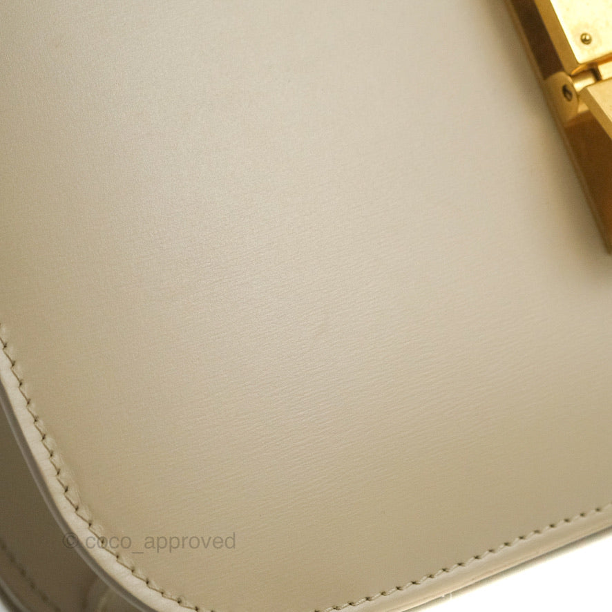 Celine Medium Classic Box Flap Ivory Calfskin