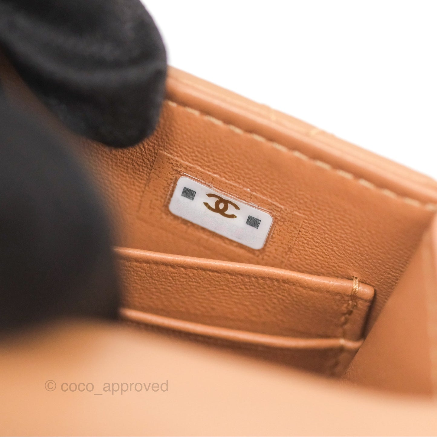 Chanel Mini Handle Clutch With Chain Caramel Lambskin Gold Hardware