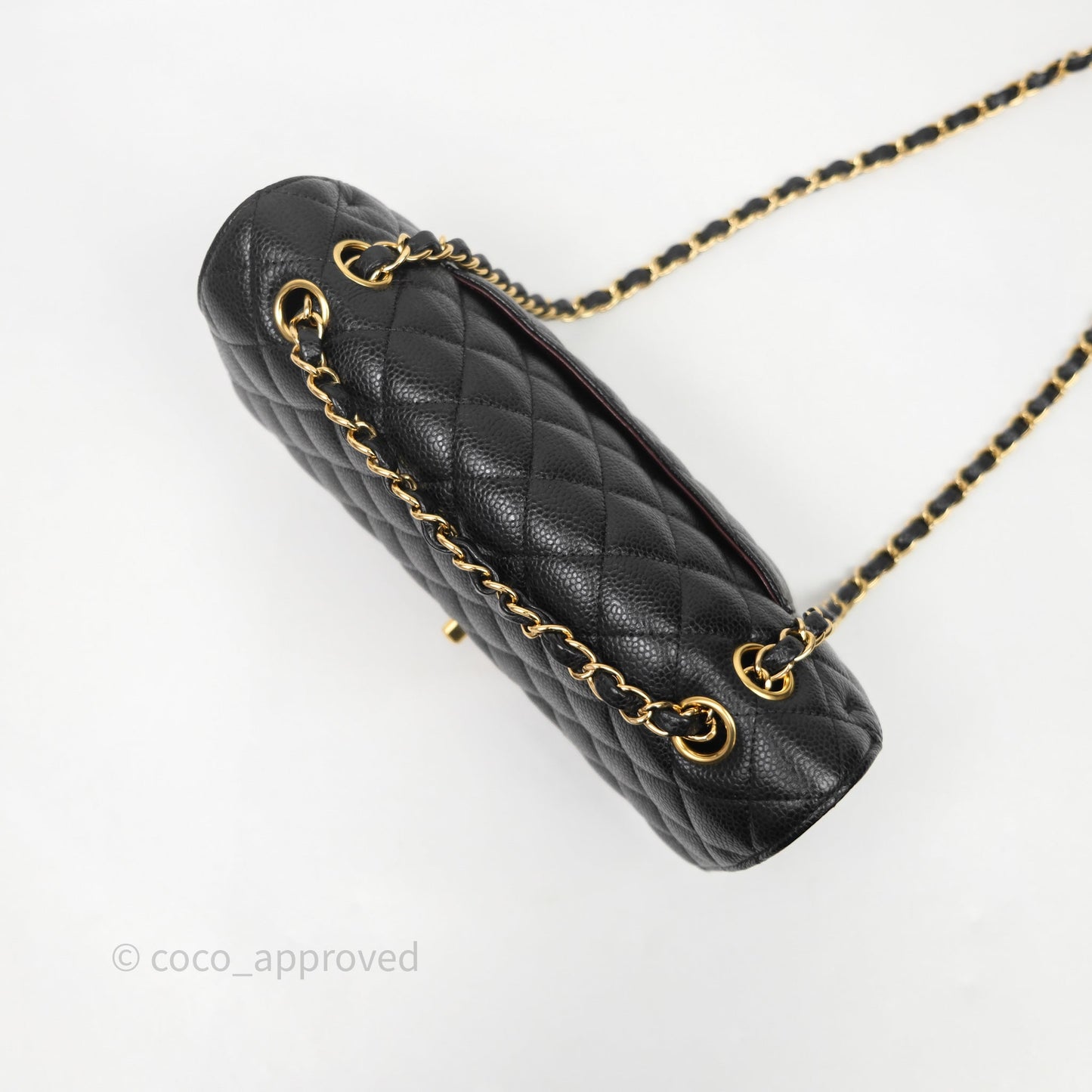 Chanel Classic M/L Medium Flap Quilted Black Caviar Gold Hardware