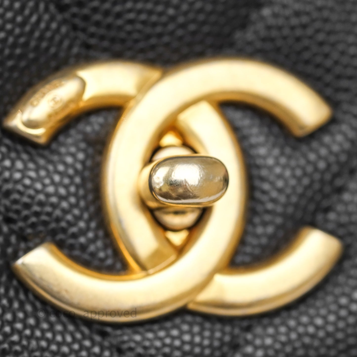 Chanel Medium Coco Handle Chevron Dark Grey Caviar Aged Gold Hardware