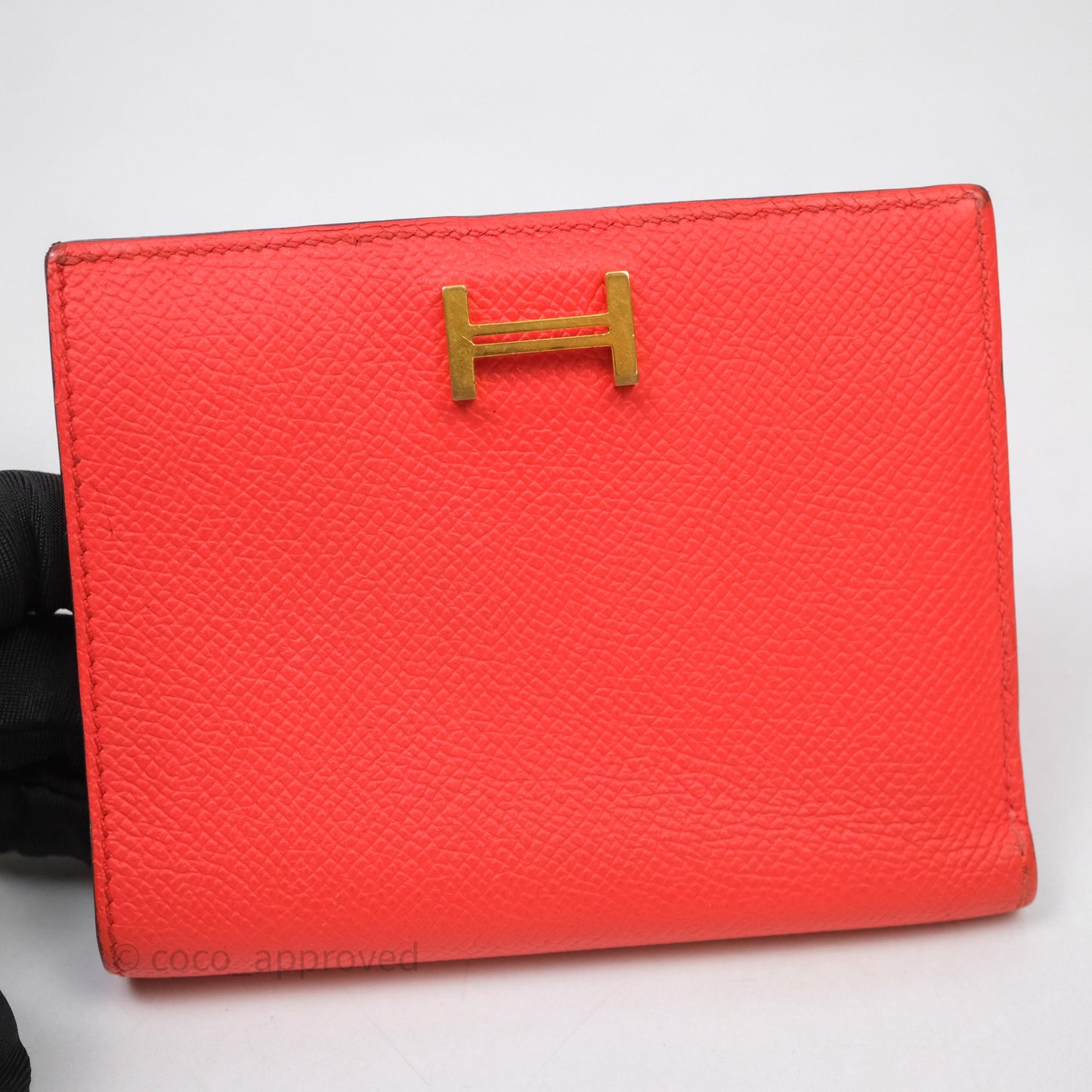 Hermes Bearn Wallet Rouge Tomate S5 Epsom Gold Hardware