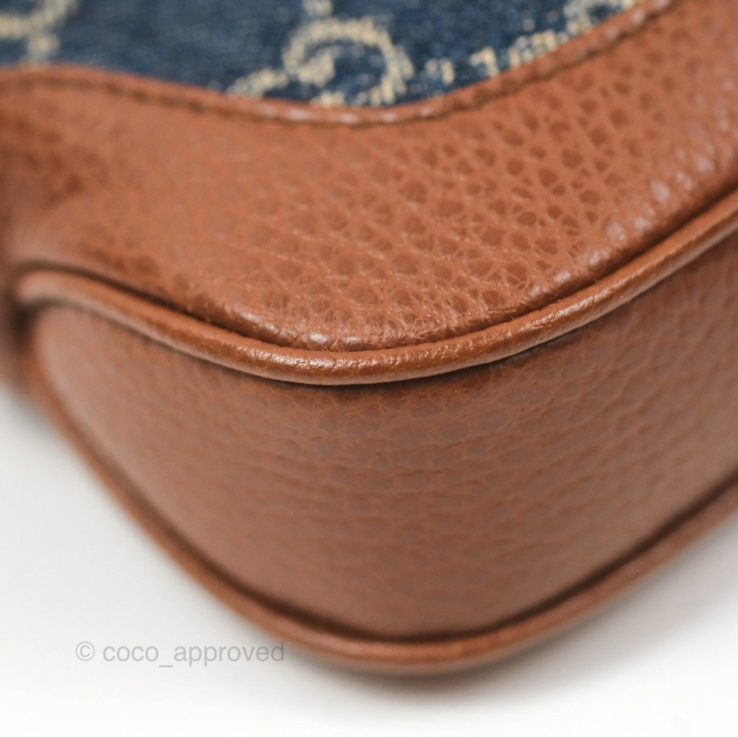 Gucci Jackie 1961 GG Supreme Denim Mini Shoulder Bag Gold Hardware