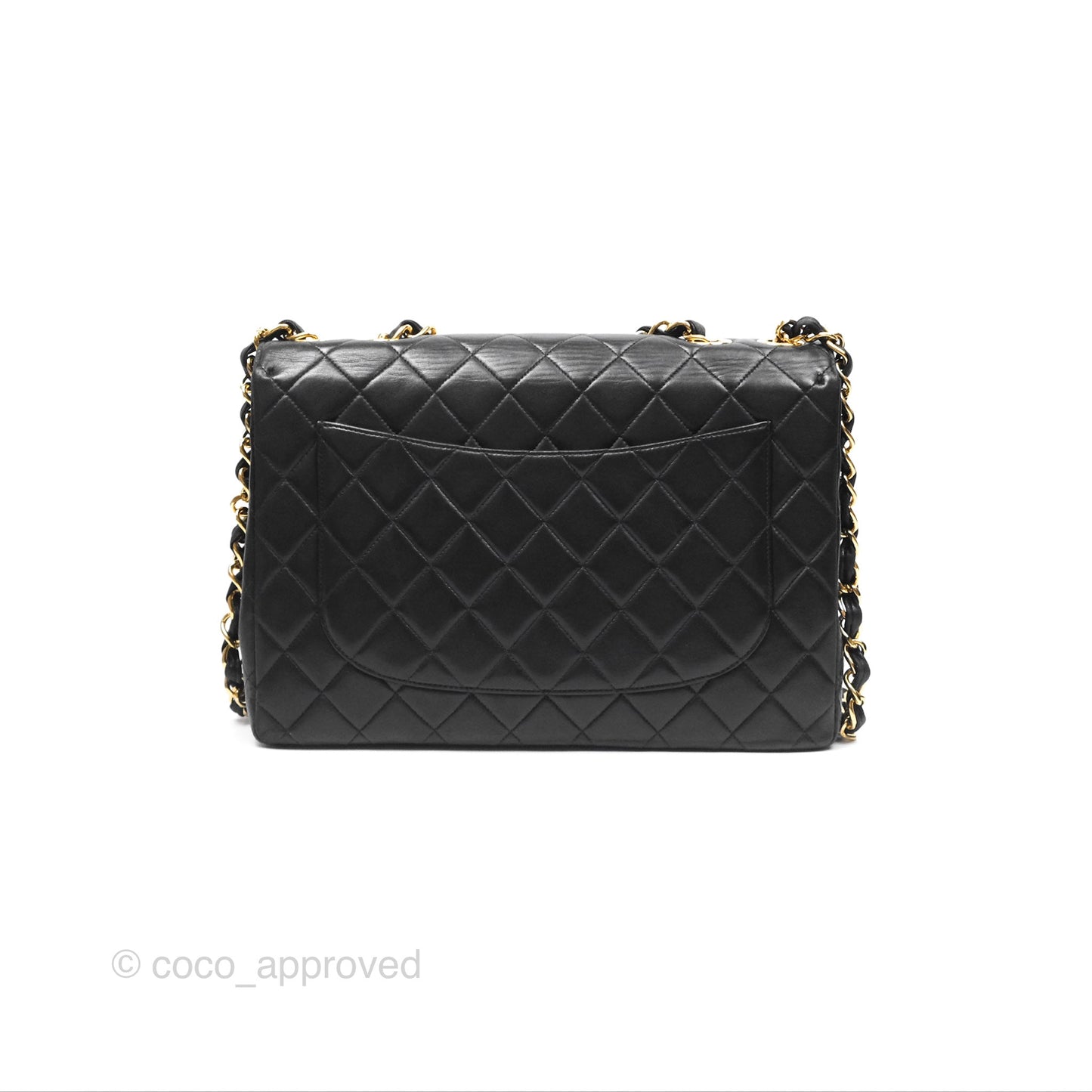Chanel Vintage Jumbo Single Flap Black Lambskin 24K Gold Hardware