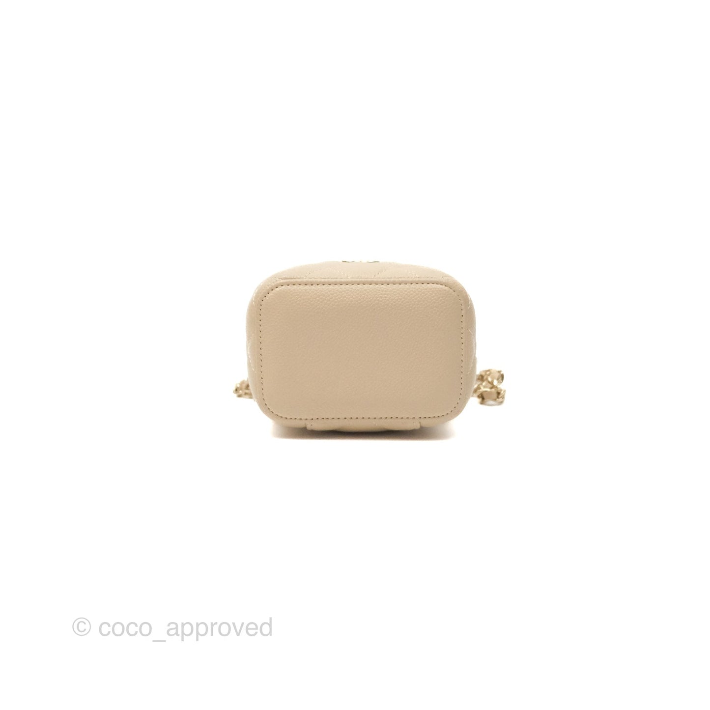Chanel Mini Vanity With CC Chain Light Beige Caviar Gold Hardware