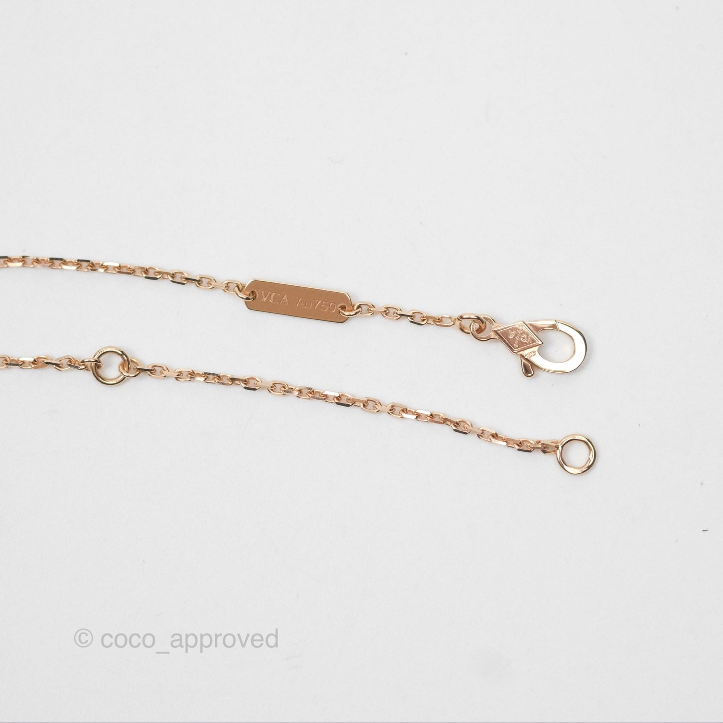 Van Cleef & Arpels Vintage Alhambra Holiday Pendant Obdisian Diamond Rose Gold