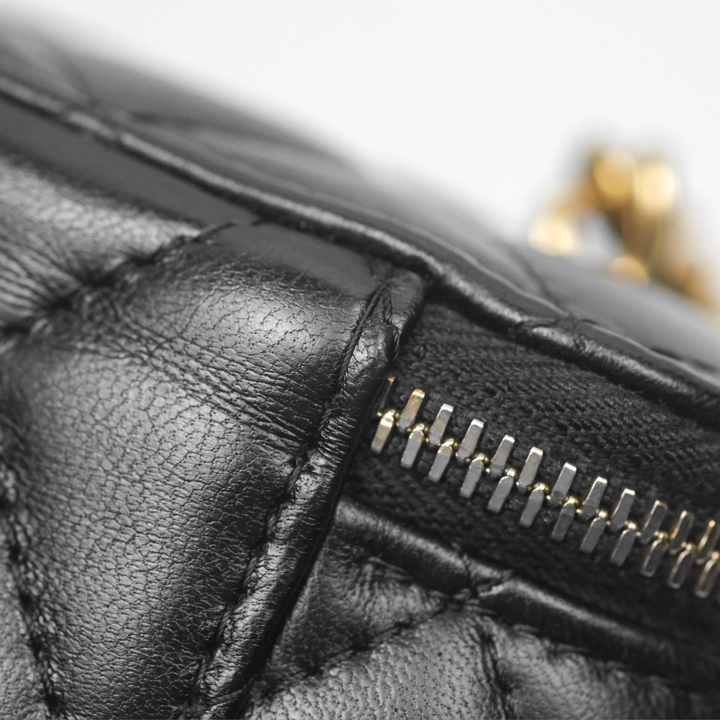 Chanel Vanity Rectangular with Pearl Resin Chain Black Lambskin Gold Hardware