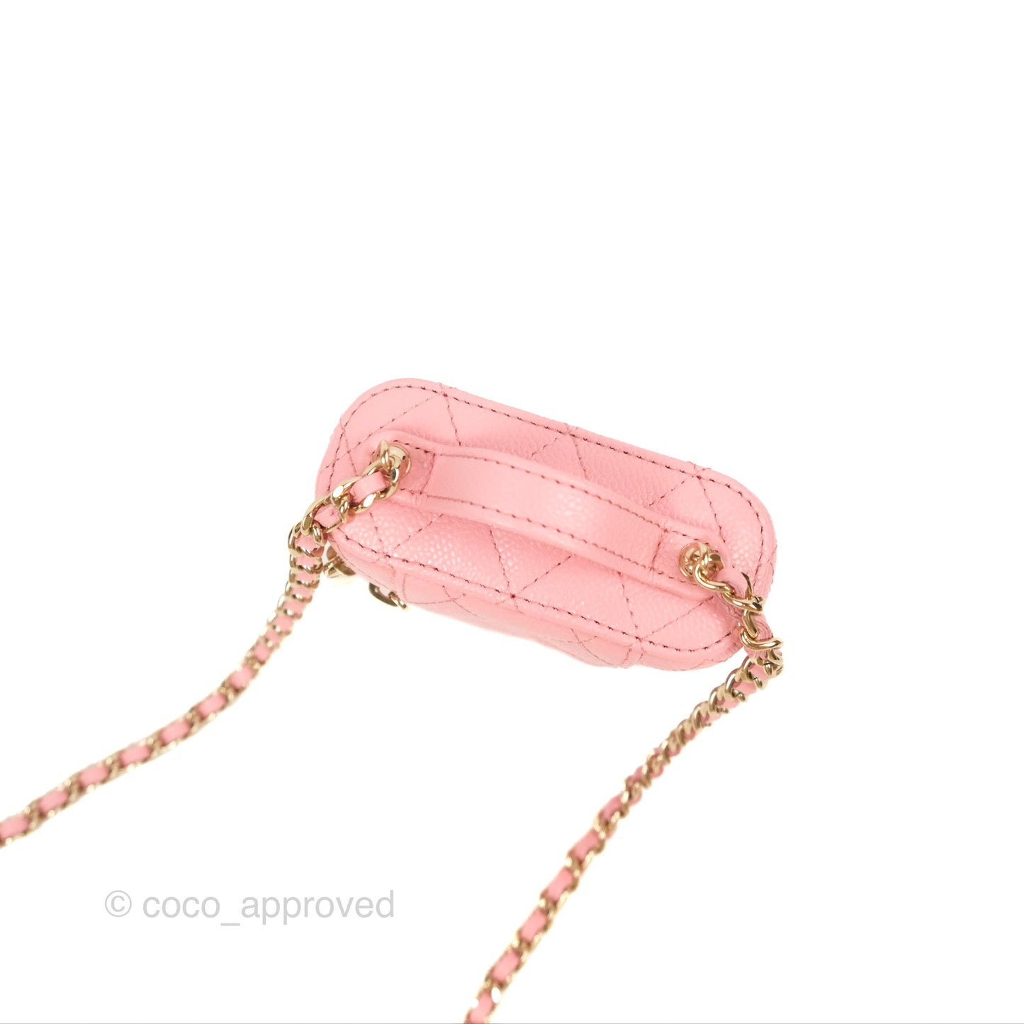 Chanel Quilted Small Handle With Care Vanity Case With Chain Pink Caviar Gold Hardware