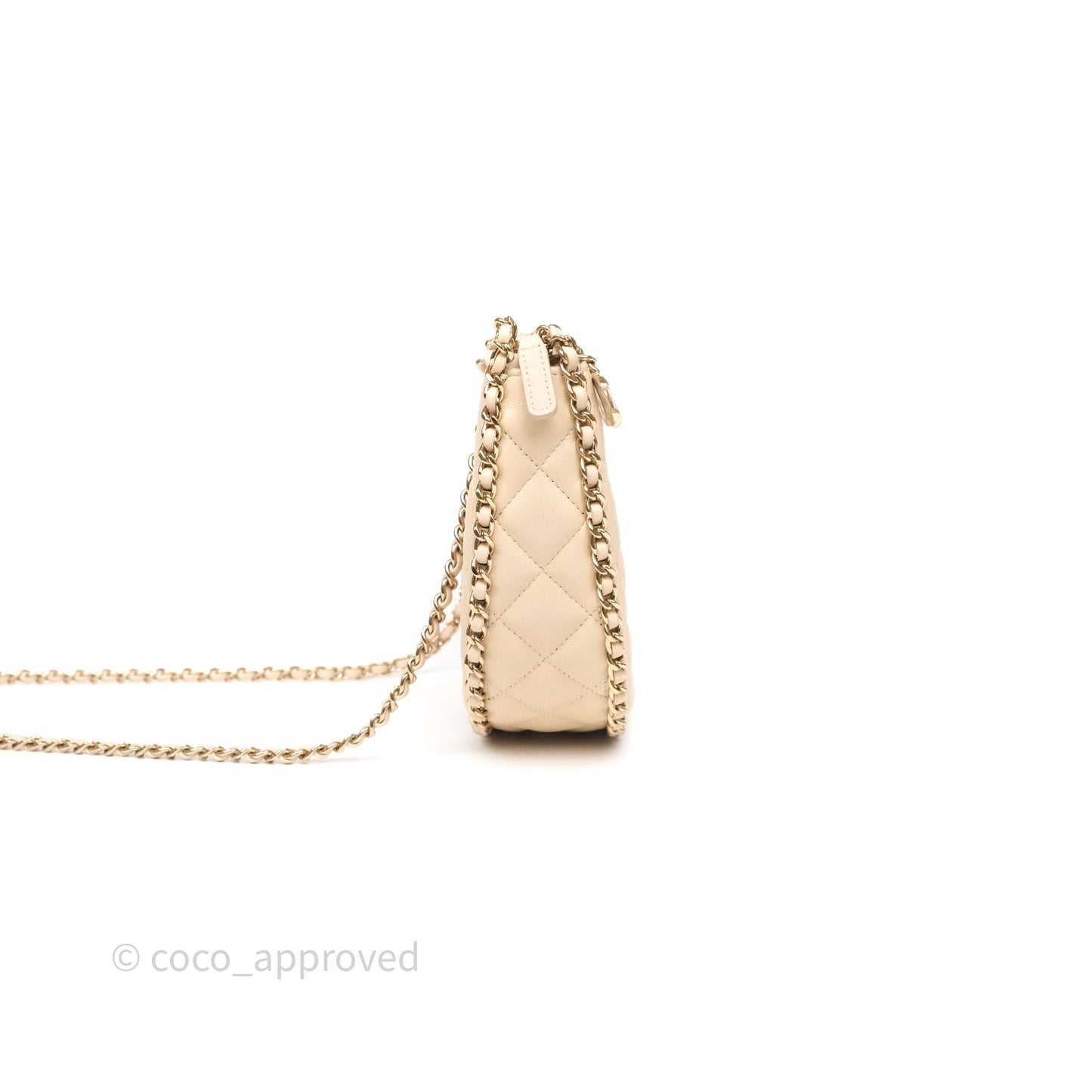 Chanel Small Hobo Bag Light Beige Lambskin Gold Hardware 23P