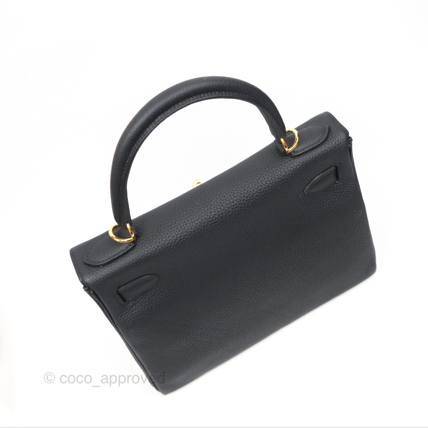 Hermès Retourne Kelly 28 Black Noir 89 Togo Gold Hardware