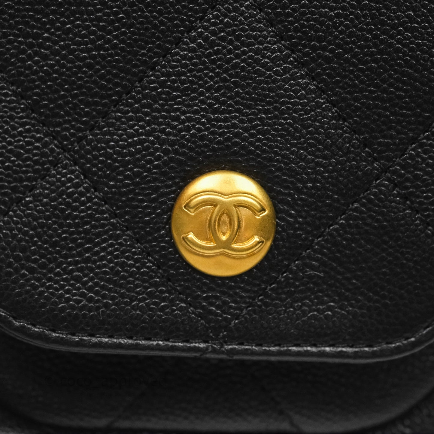 Chanel Double Pocket Hobo Bag Black Caviar Brushed Gold Hardware