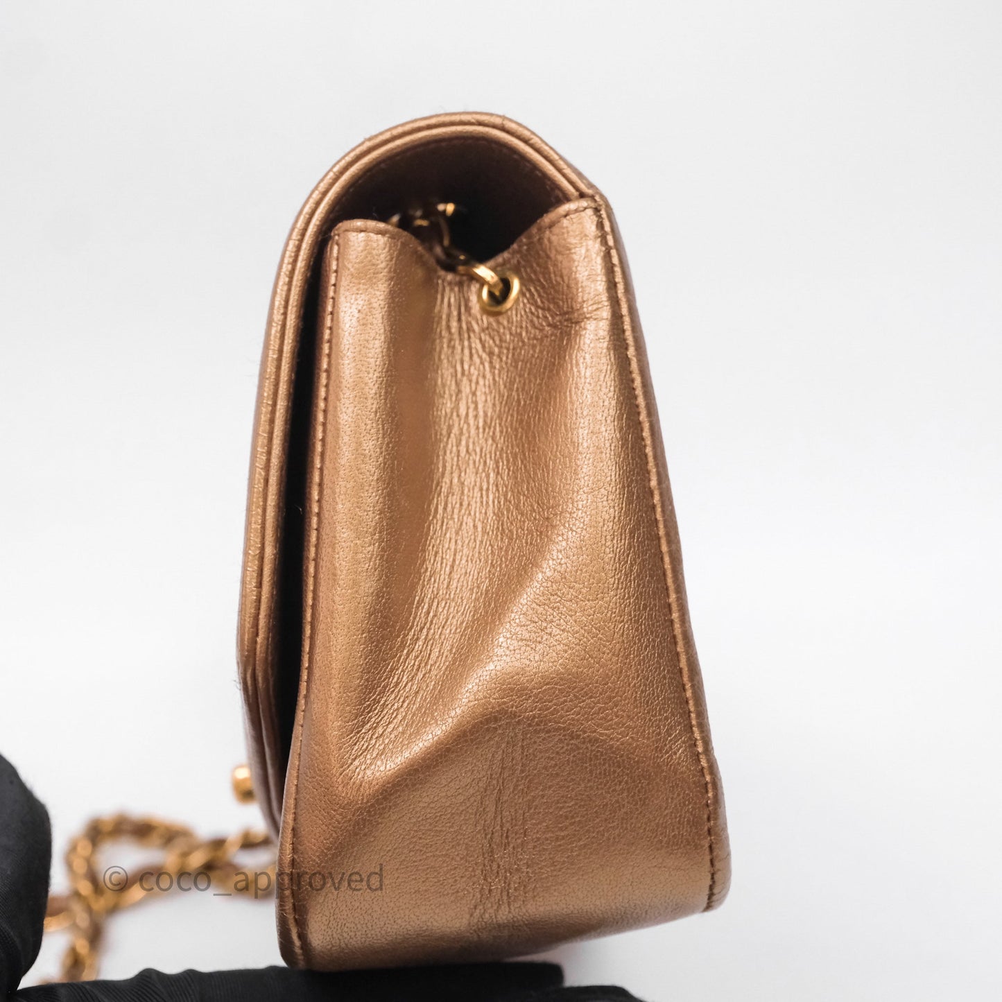 Chanel Vintage Small Quilted Classic Diana Flap Bag Gold Lambskin 24K Gold Hardware