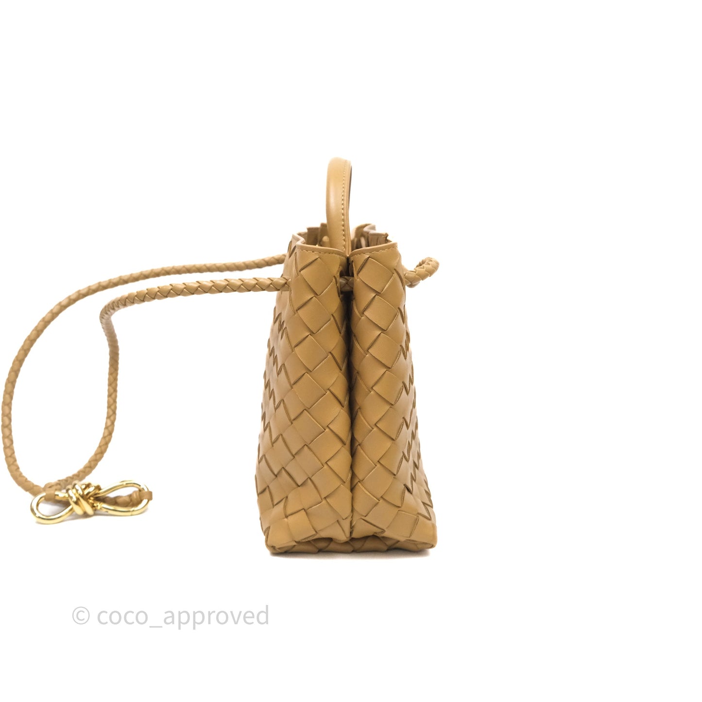 Bottega Veneta Small Andiamo Bag Dark Praline Intrecciato Lambskin