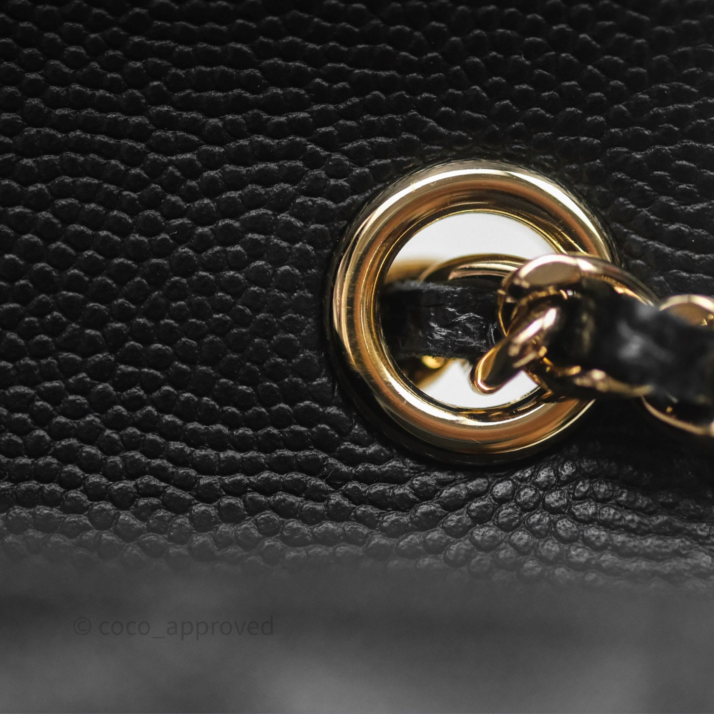 Chanel Classic Quilted Phone Holder Black Caviar Gold Hardware