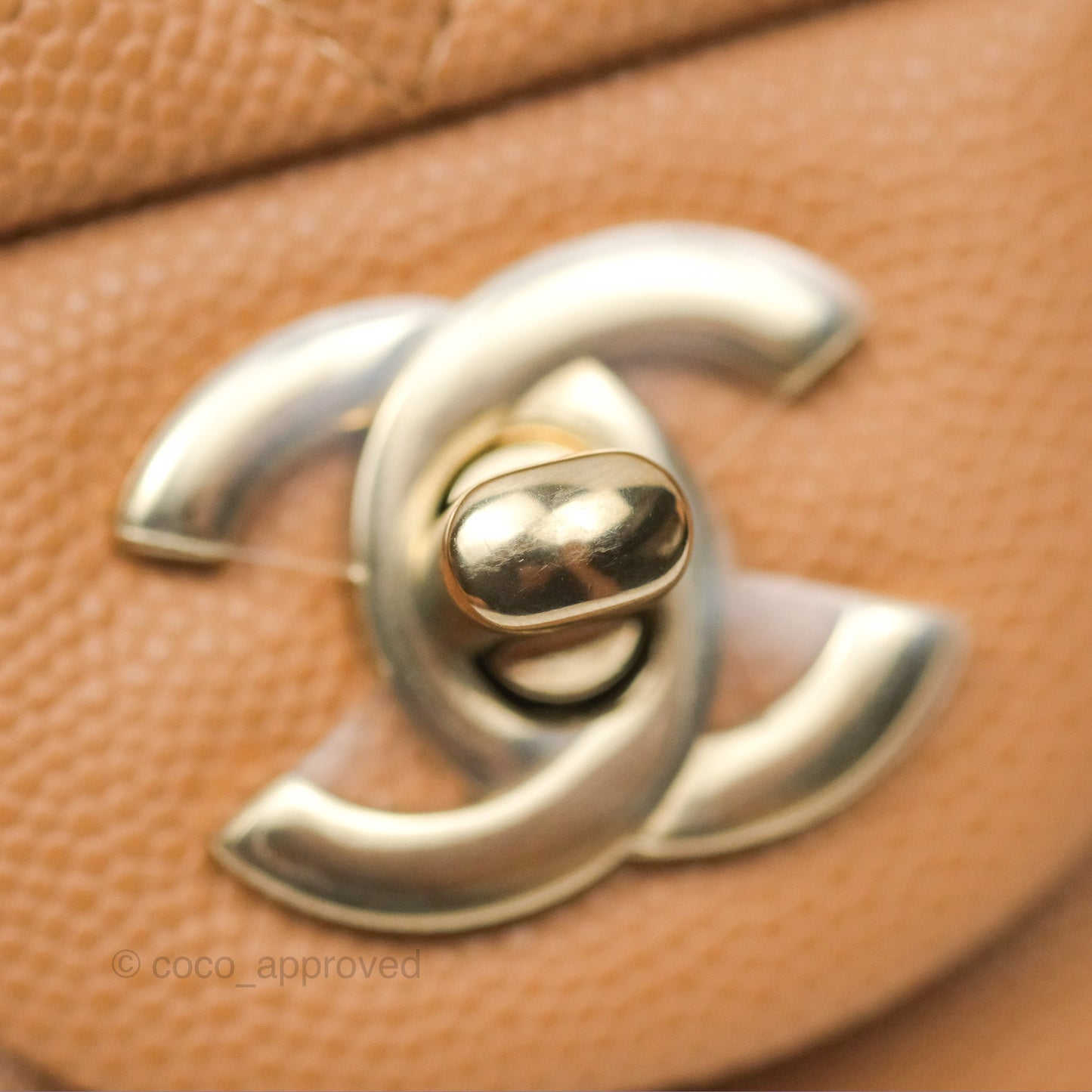 Chanel Classic M/L Medium Flap Quilted Beige Caviar Gold Hardware 23P