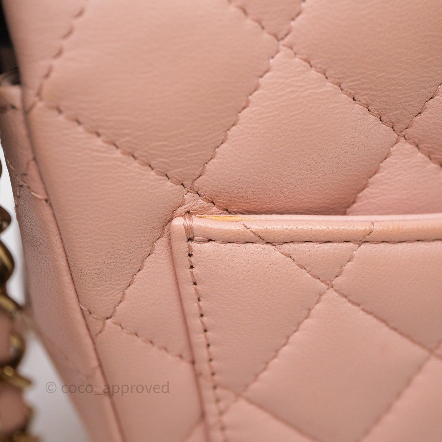 Chanel Mini Square Flap Quilted Pink Lambskin Gold Hardware