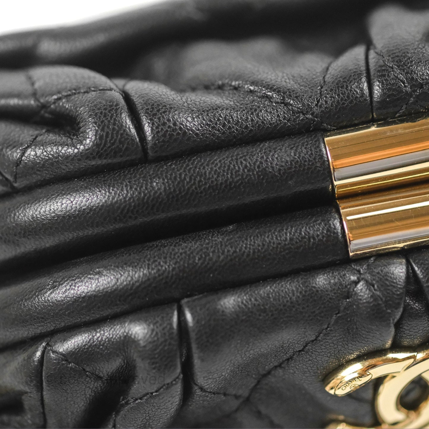 Chanel Black Clutch Bag Lambskin Gold Hardware