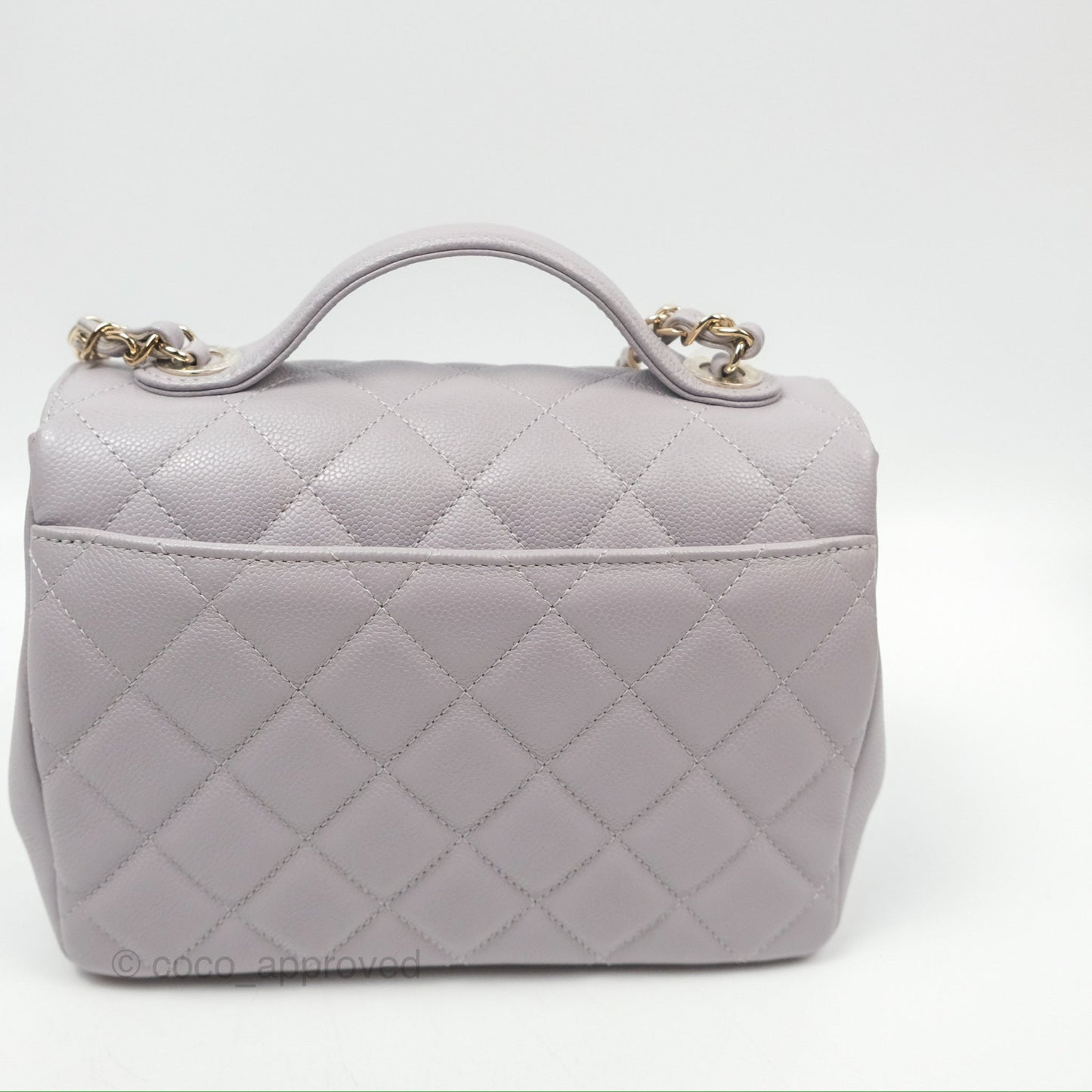 Chanel Quilted Medium Business Affinity Flap Grey Caviar Light Gold Hardware