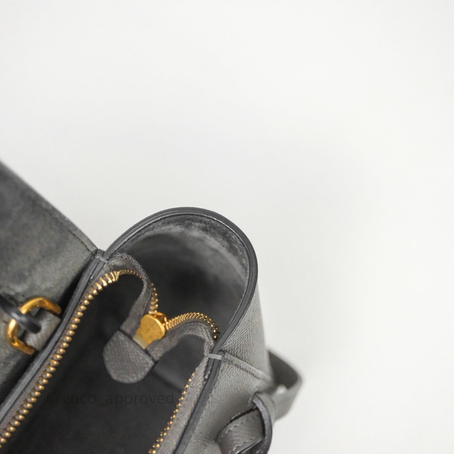 Celine Nano Belt Bag Grey Grained Calfskin Gold Hardware