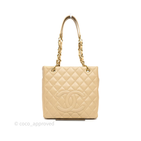 Chanel PST Tote Beige Caviar Gold Hardware