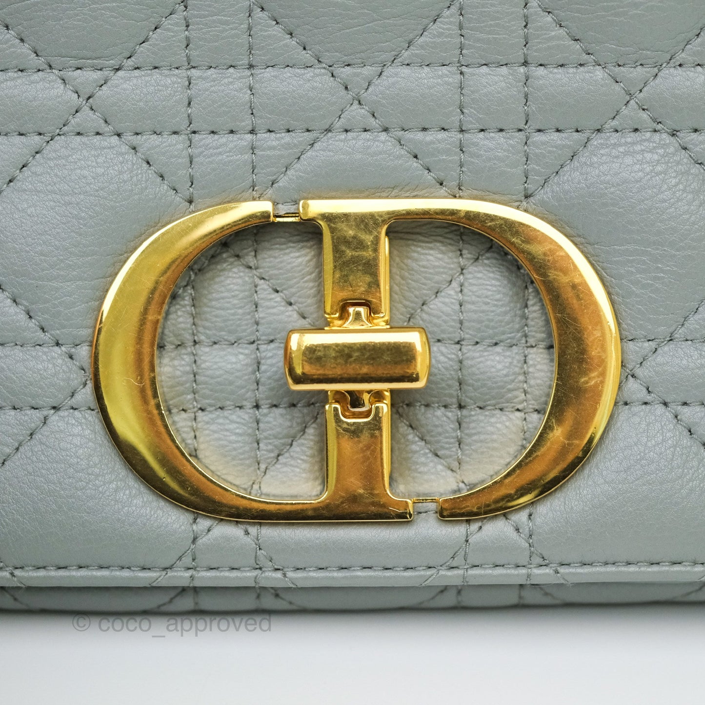 Dior Small Caro Bag Grey Supple Cannage Calfskin