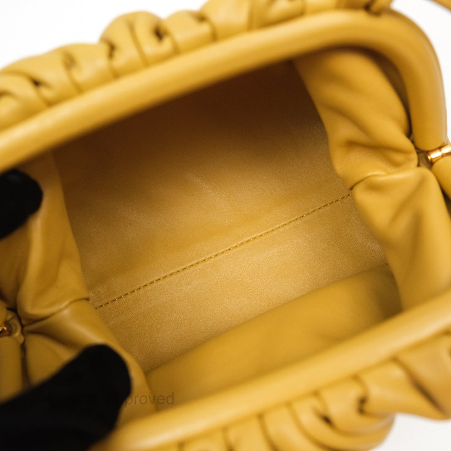 Bottega Veneta The Mini Pouch Mustard Calfskin