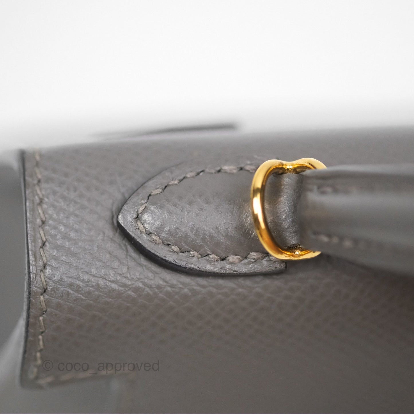 Hermès Mini Kelly II Gris Meyer 0L Epsom Gold Hardware