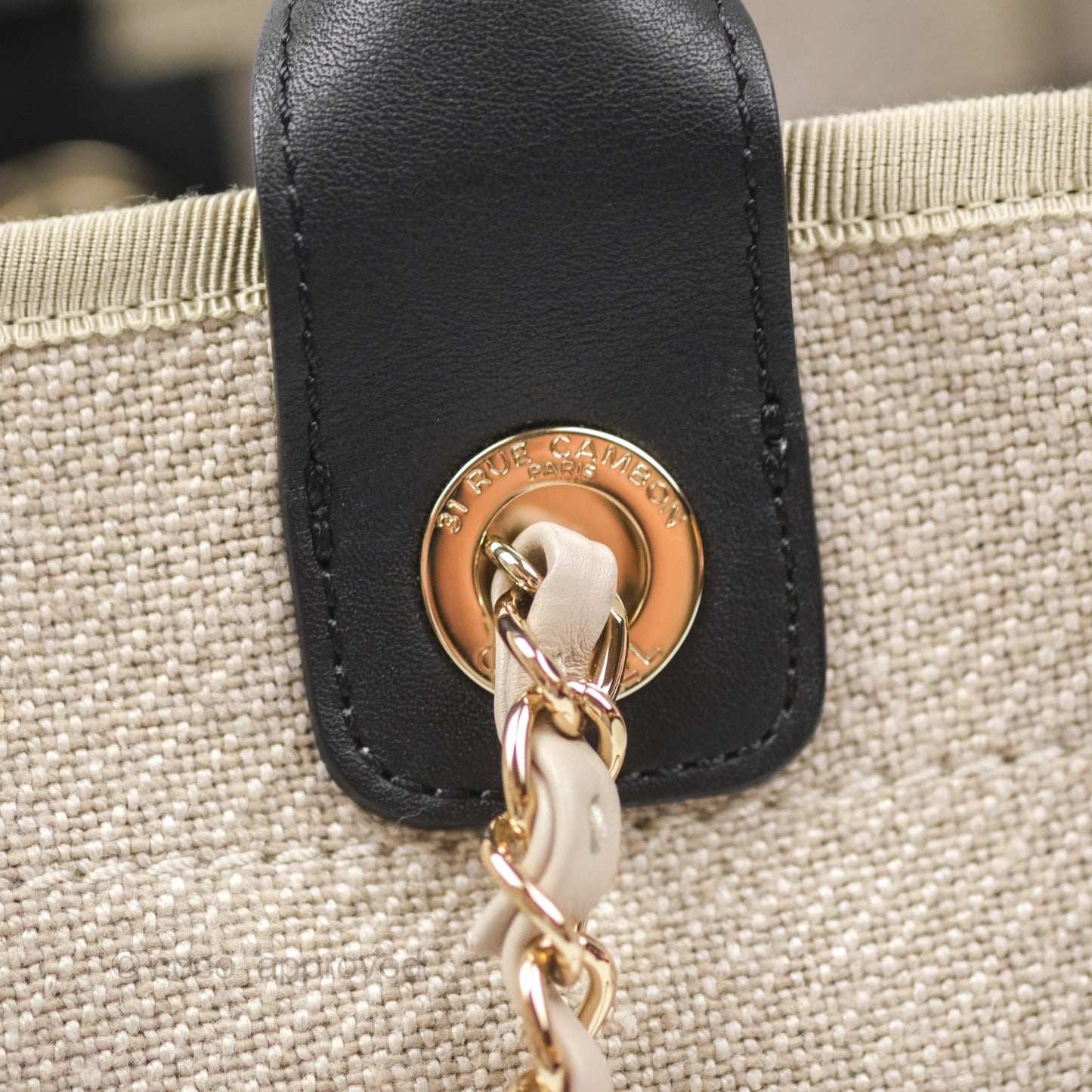 Chanel New Small Deauville Black/Taupe Canvas