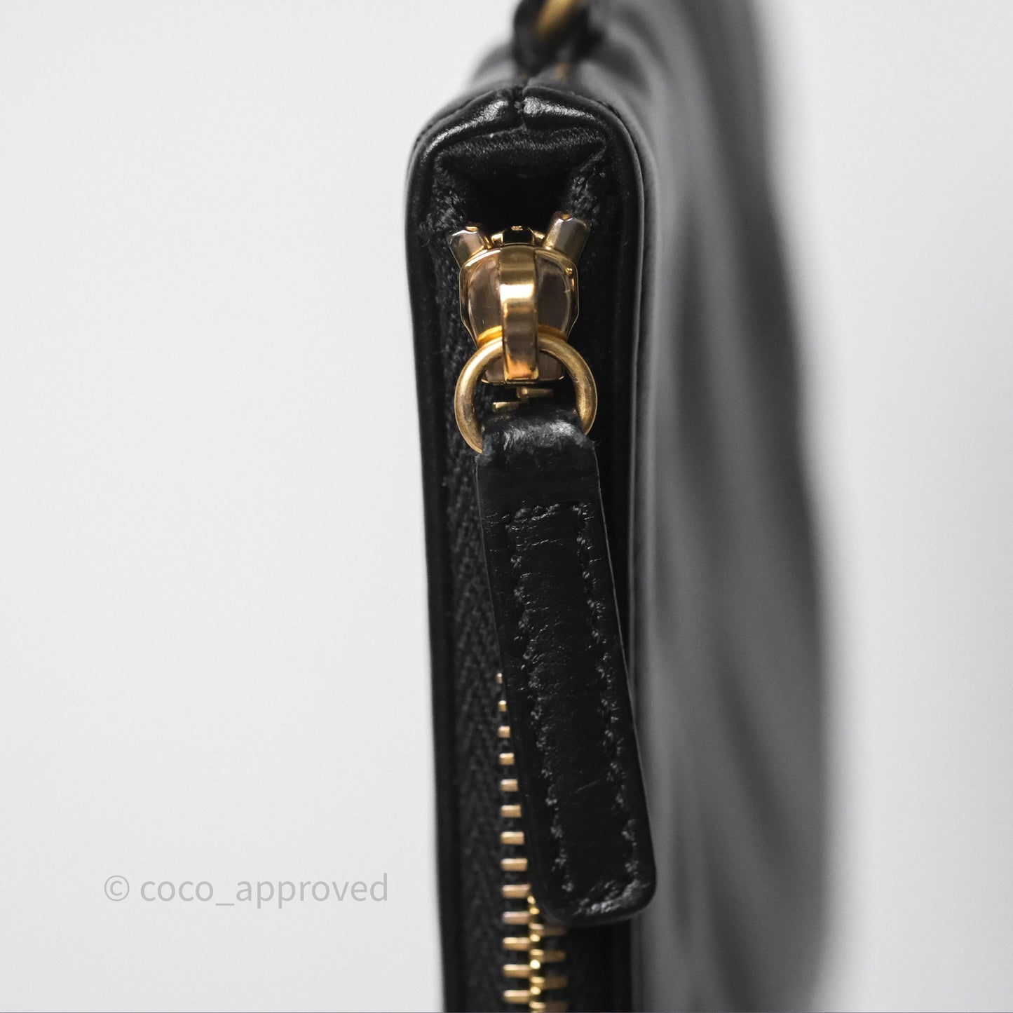 Chanel 22 Small Black Shiny Calfskin Aged Gold Hardware