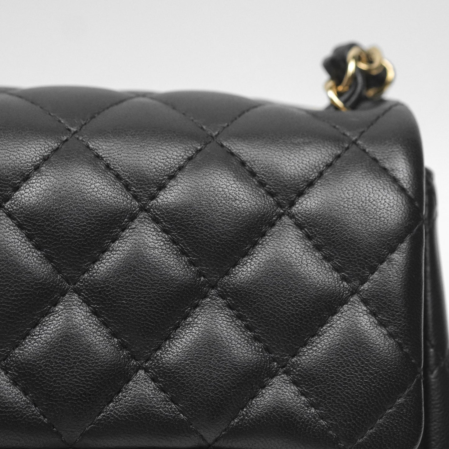 Chanel Mini Square Black Lambskin Gold Hardware