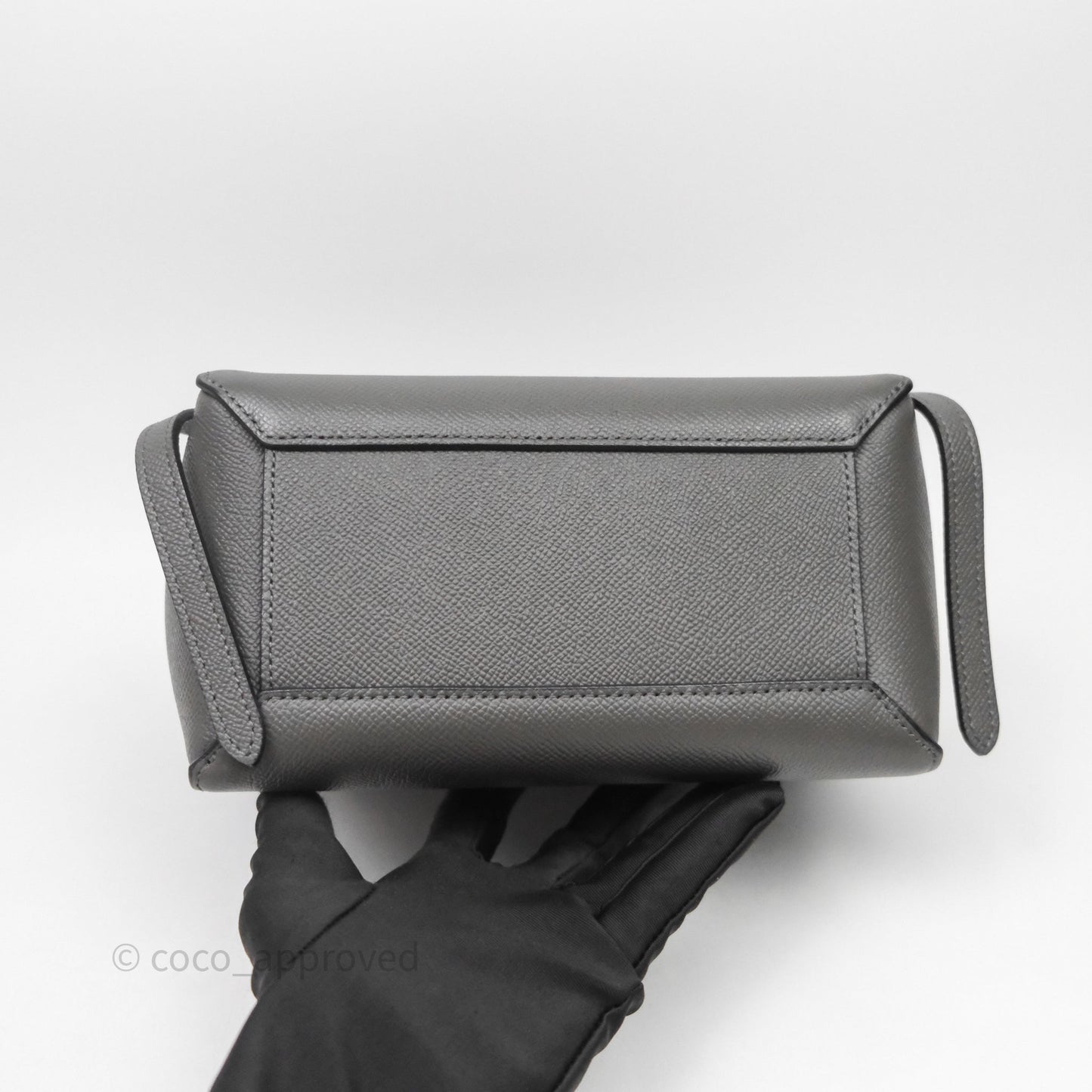 Celine Nano Belt Bag Grey Grained Calfskin Gold Hardware