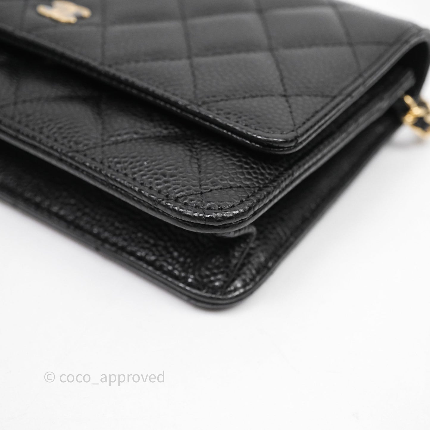 Chanel Quilted WOC Black Caviar Gold Hardware