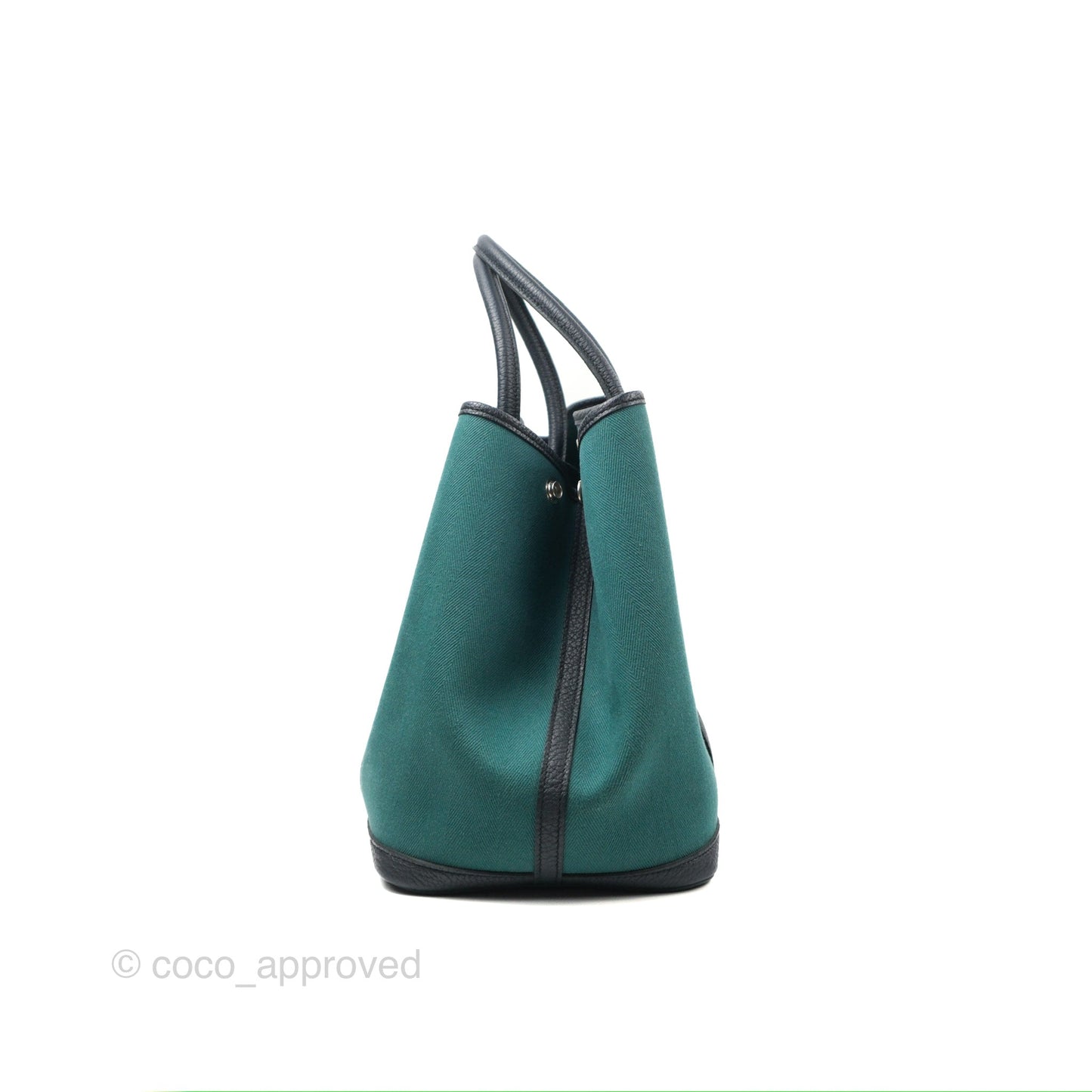 Hermès Garden Party 36 Malachite/ Blue Indigo Canvas