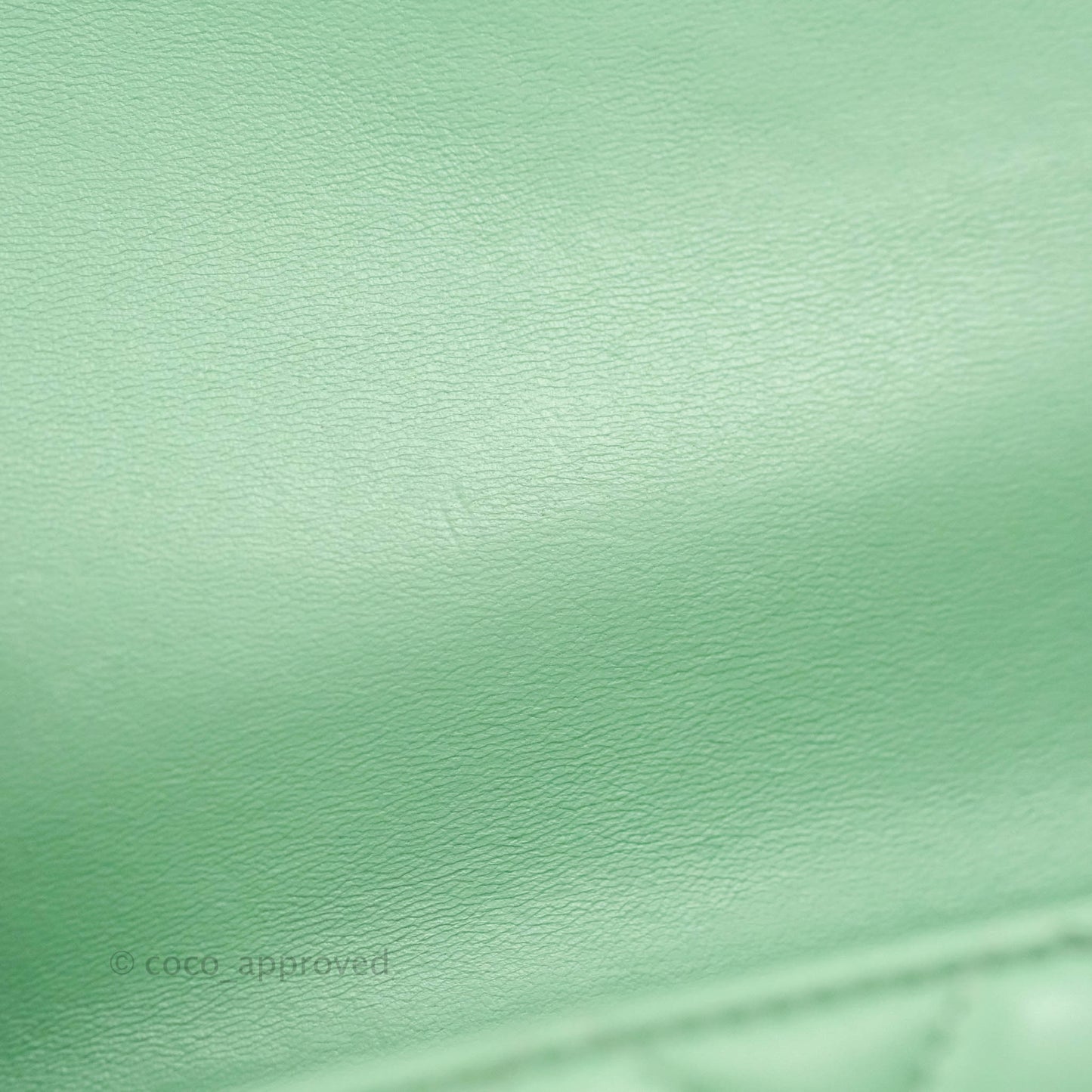 Chanel Quilted Mini Square Green Lambskin Gold Hardware