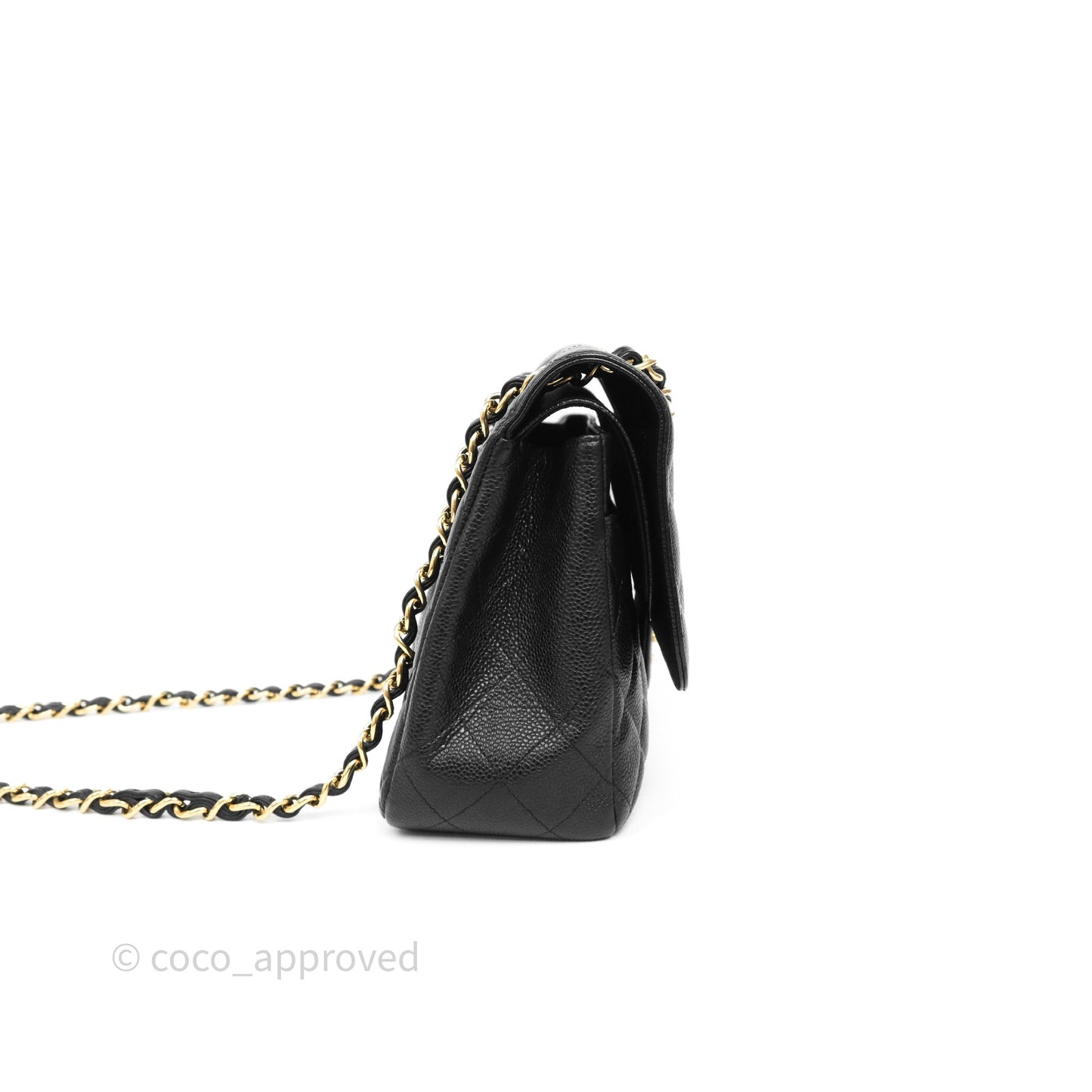 Chanel Jumbo Double Flap Quilted Black Caviar Gold Hardware⁣⁣