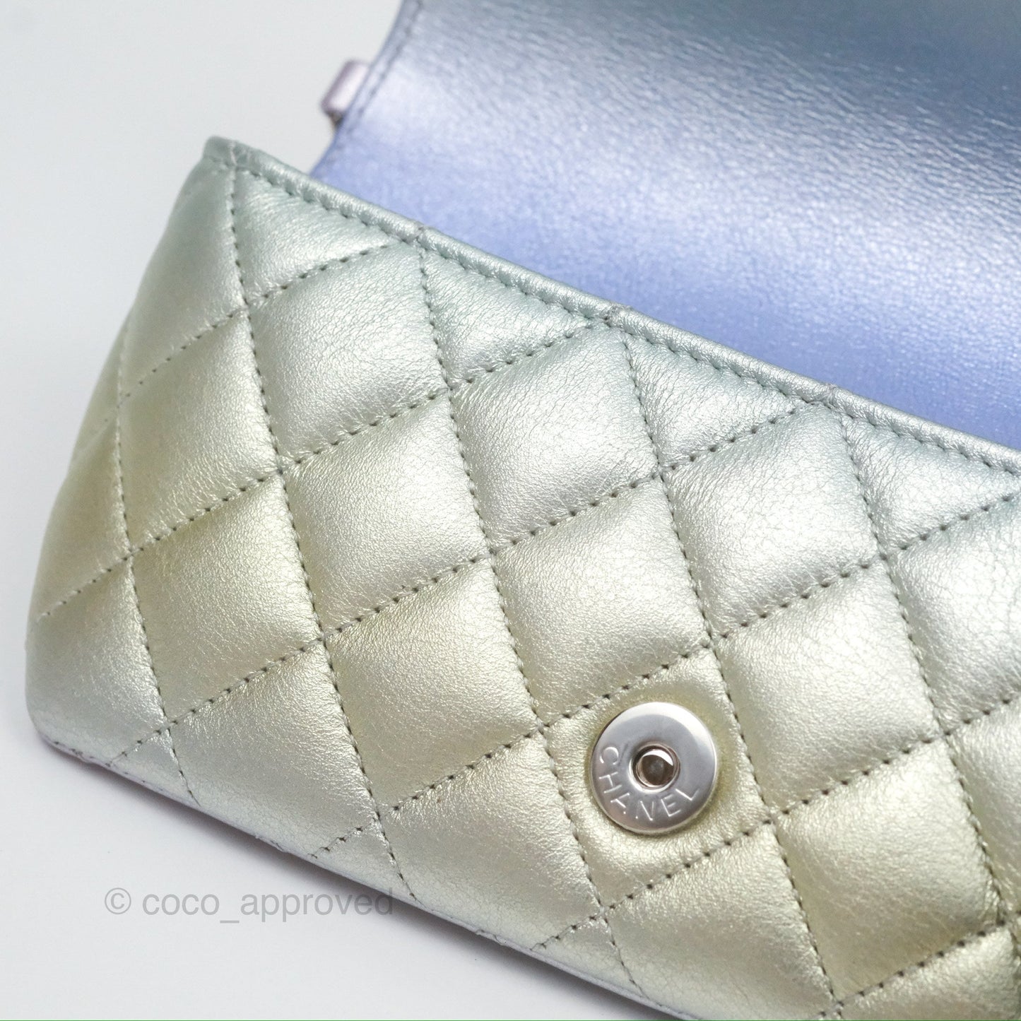 Chanel Quilted Case on Chain Iridescent Rainbow Calfskin