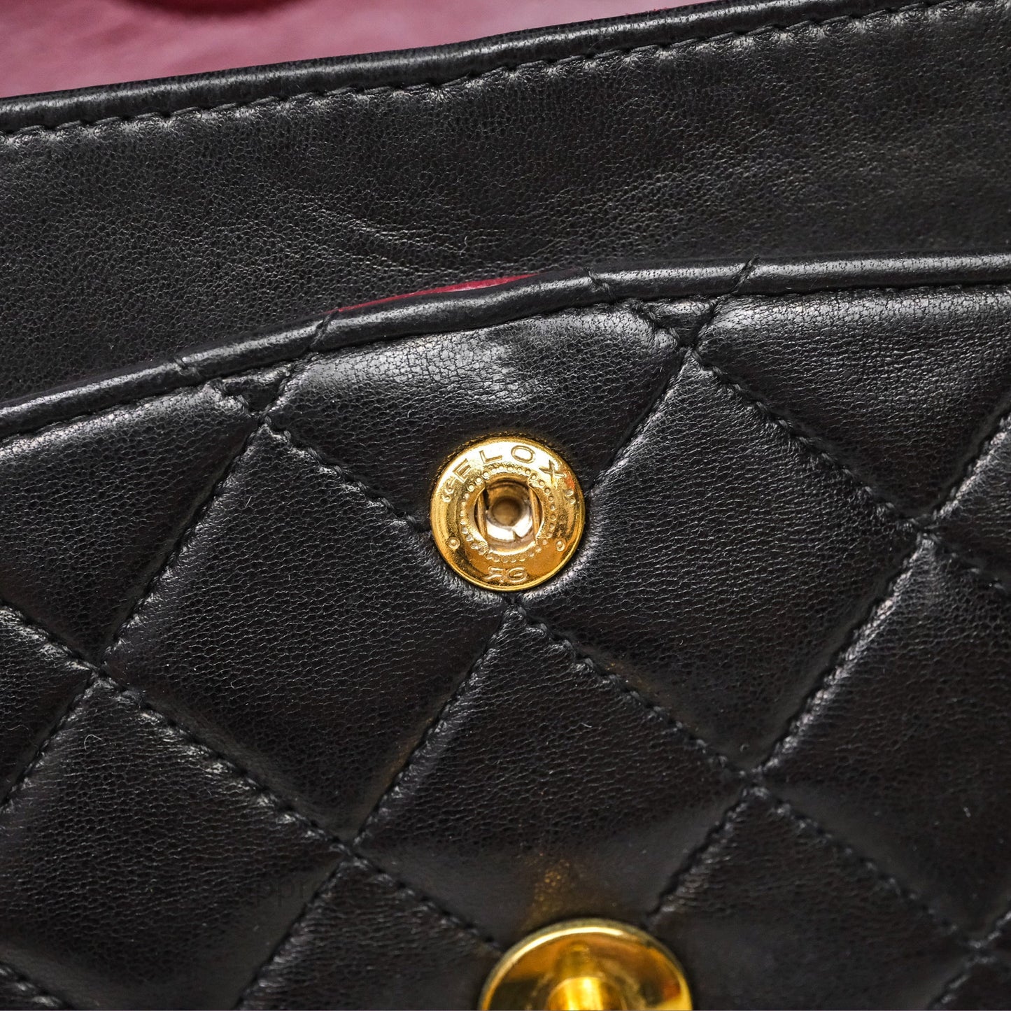 Chanel Vintage Lambskin Small Double Flap Bag Black Gold Hardware