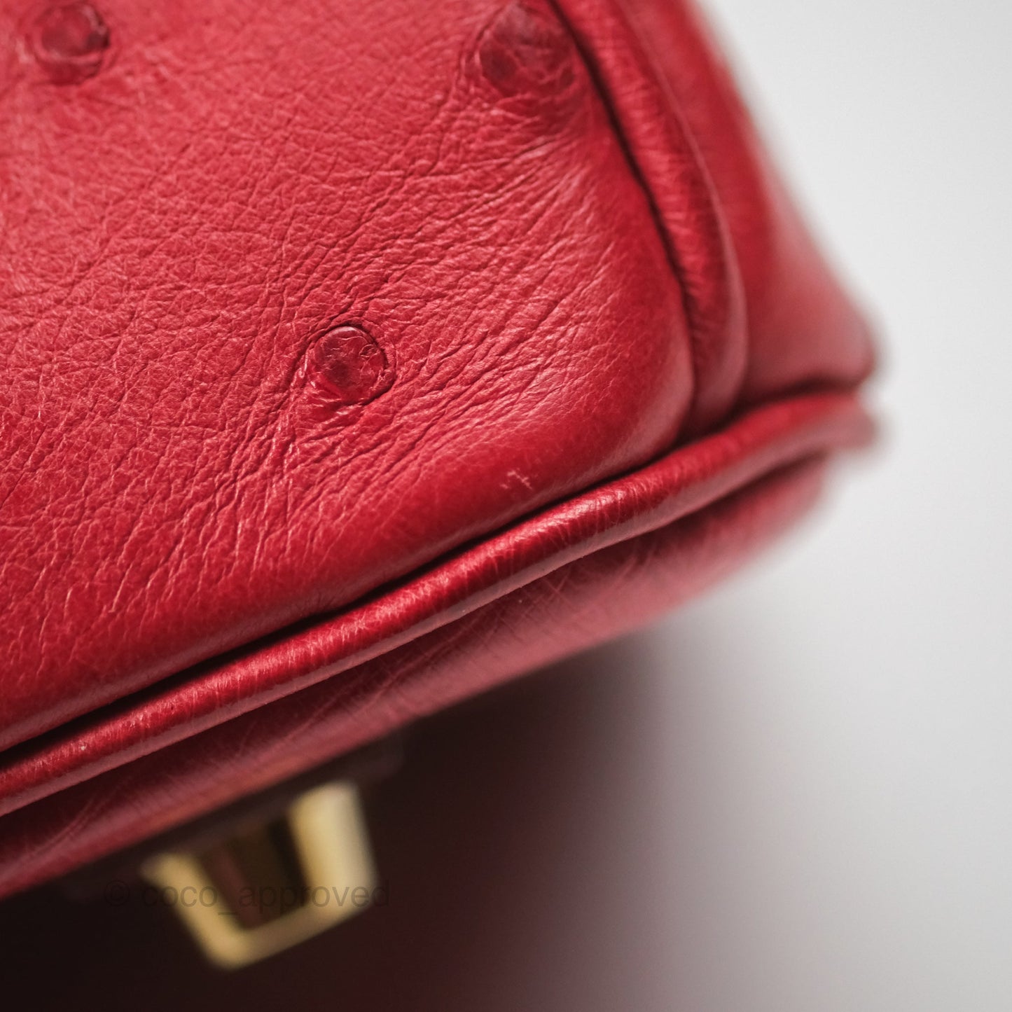 Hermès Birkin Retourne 30 Rouge Vif 53 Ostrich Gold Hardware