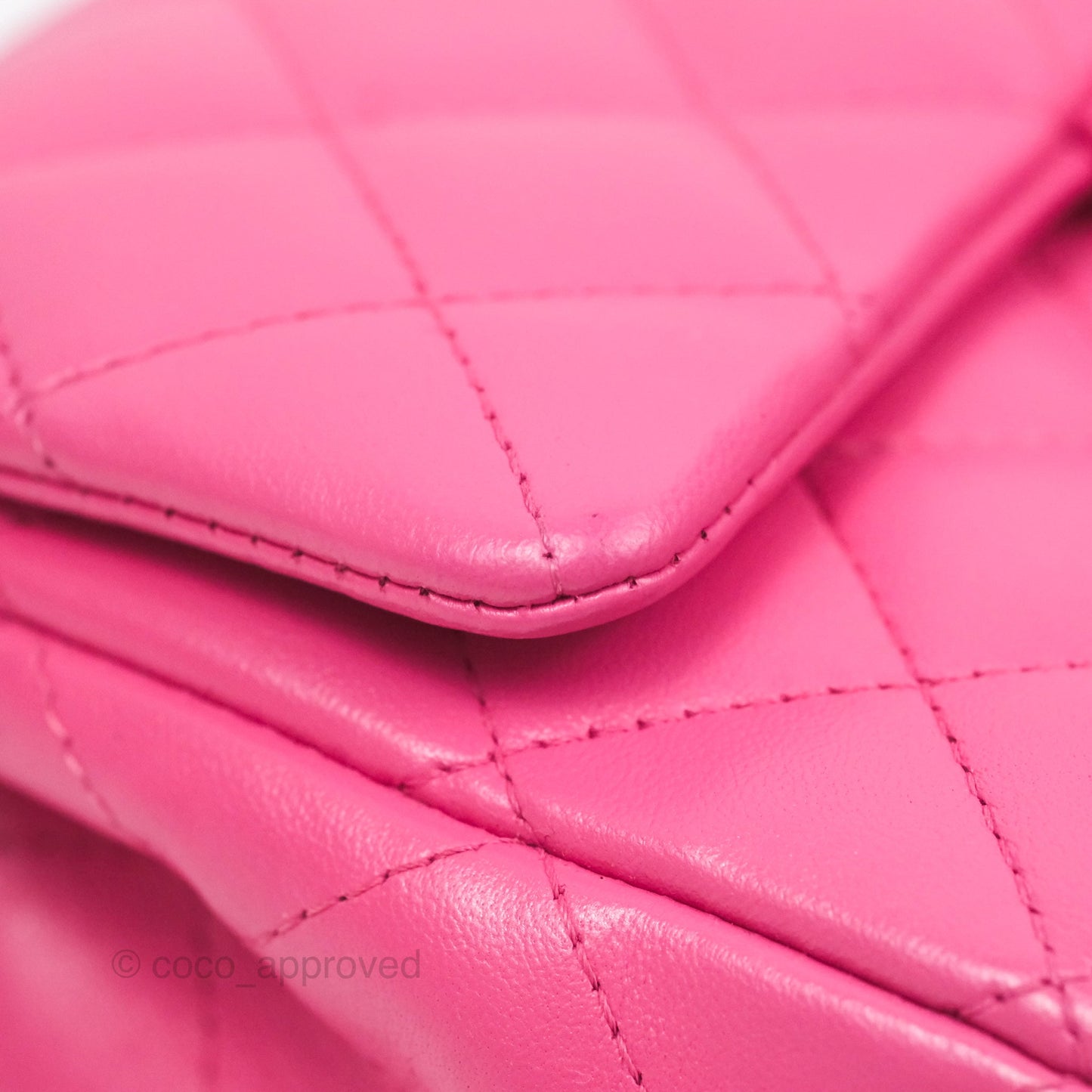 Chanel Quilted Mini Rectangular Flap Pink Lambskin Silver Hardware