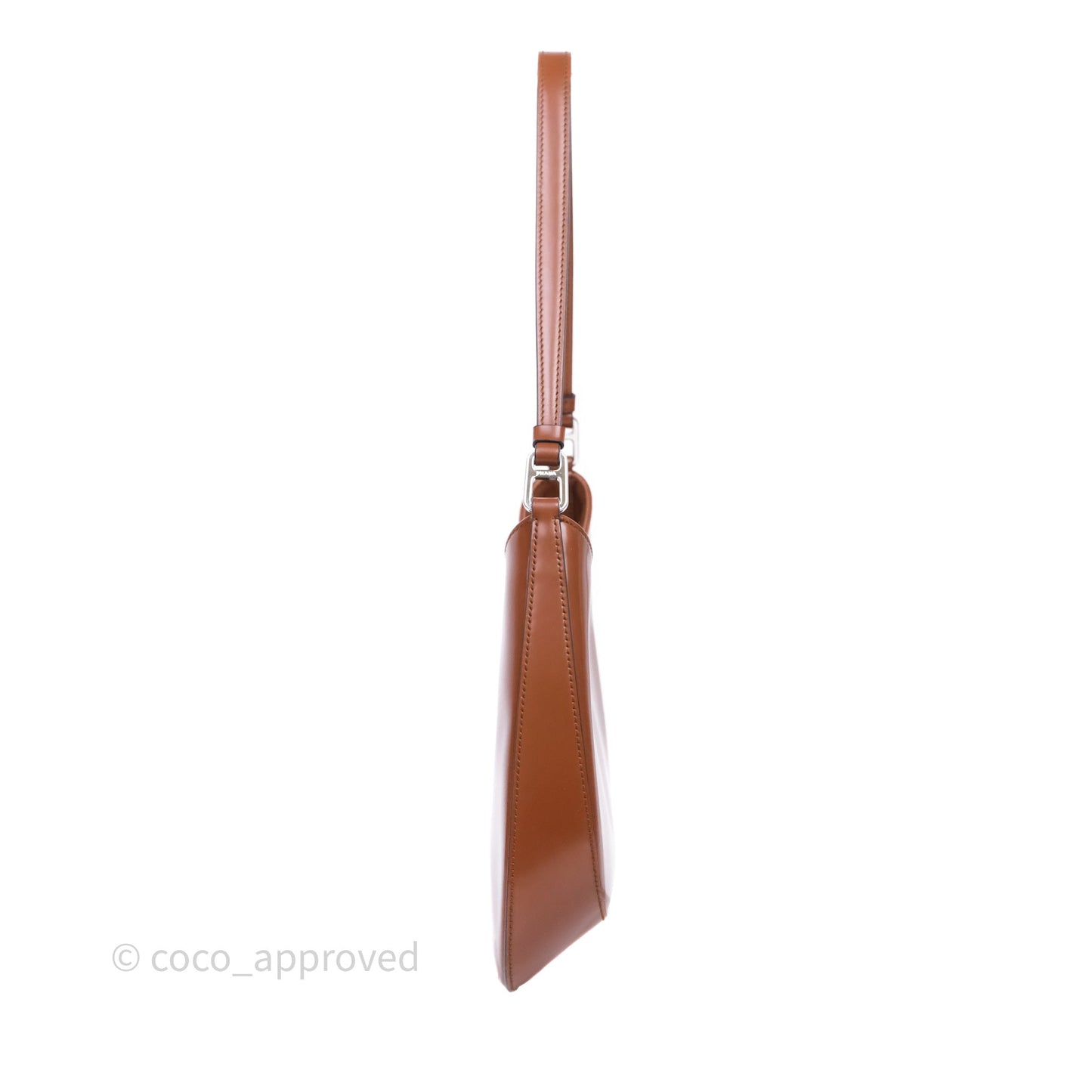 Prada Cleo Brushed Leather Shoulder Bag Brown