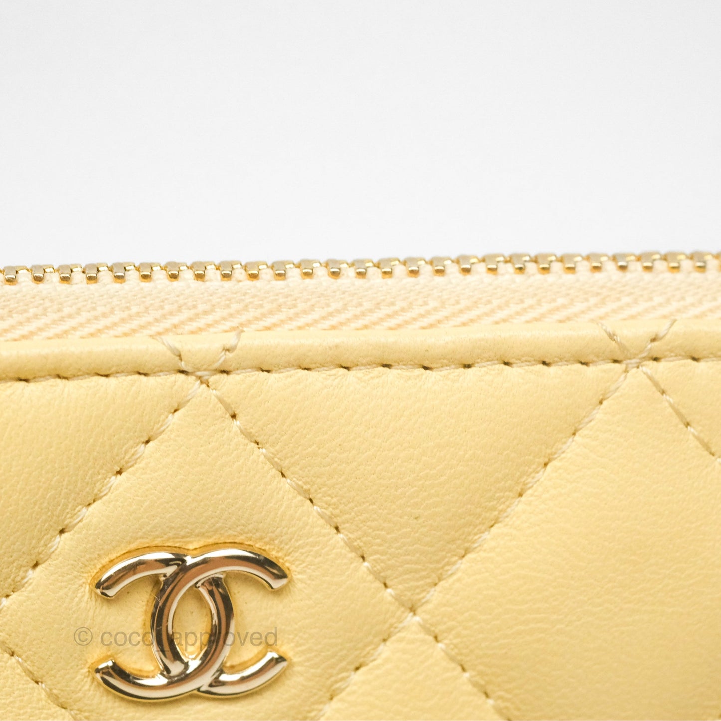 Chanel Quilted Mini O Case Yellow Lambskin Gold Hardware