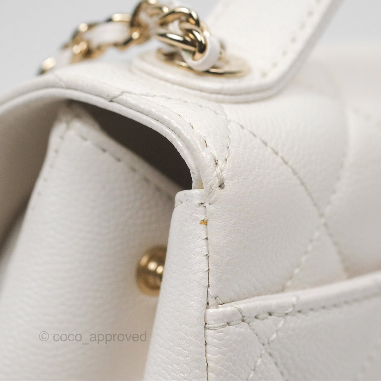 Chanel Quilted Small Business Affinity Flap White Caviar Gold Hardware