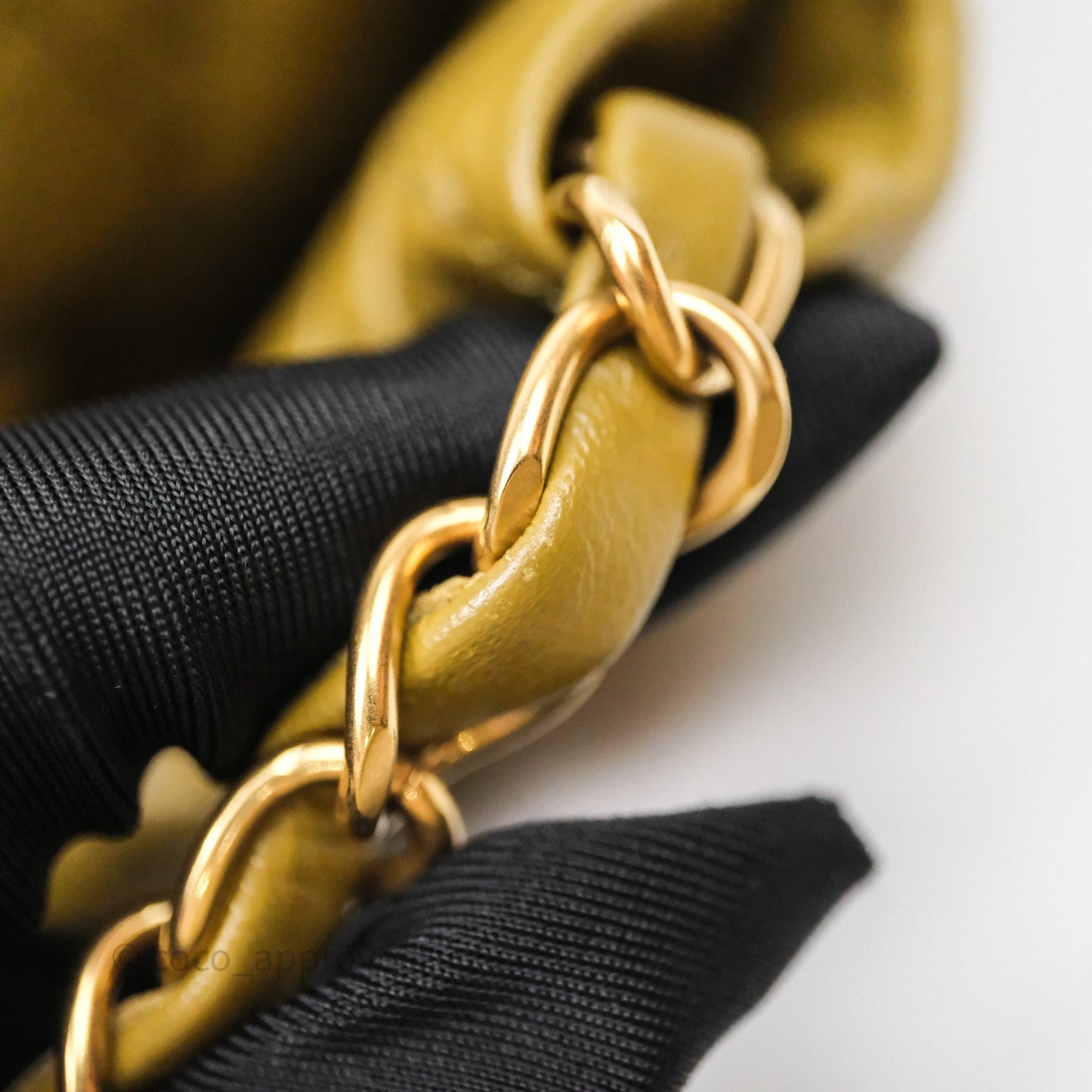 Chanel 22 Bag Medium Crumpled Olive Green Calfskin Aged Gold Hardware