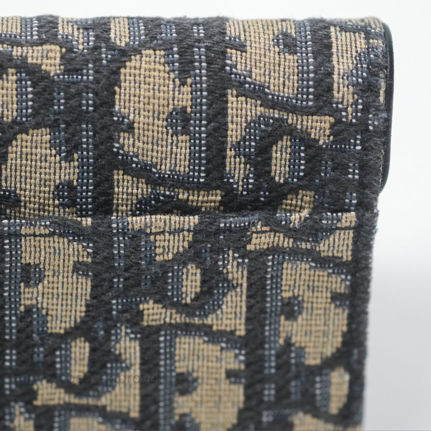 Christian Dior Saddle Flap Card Holder Blue Dior Oblique Jacquard