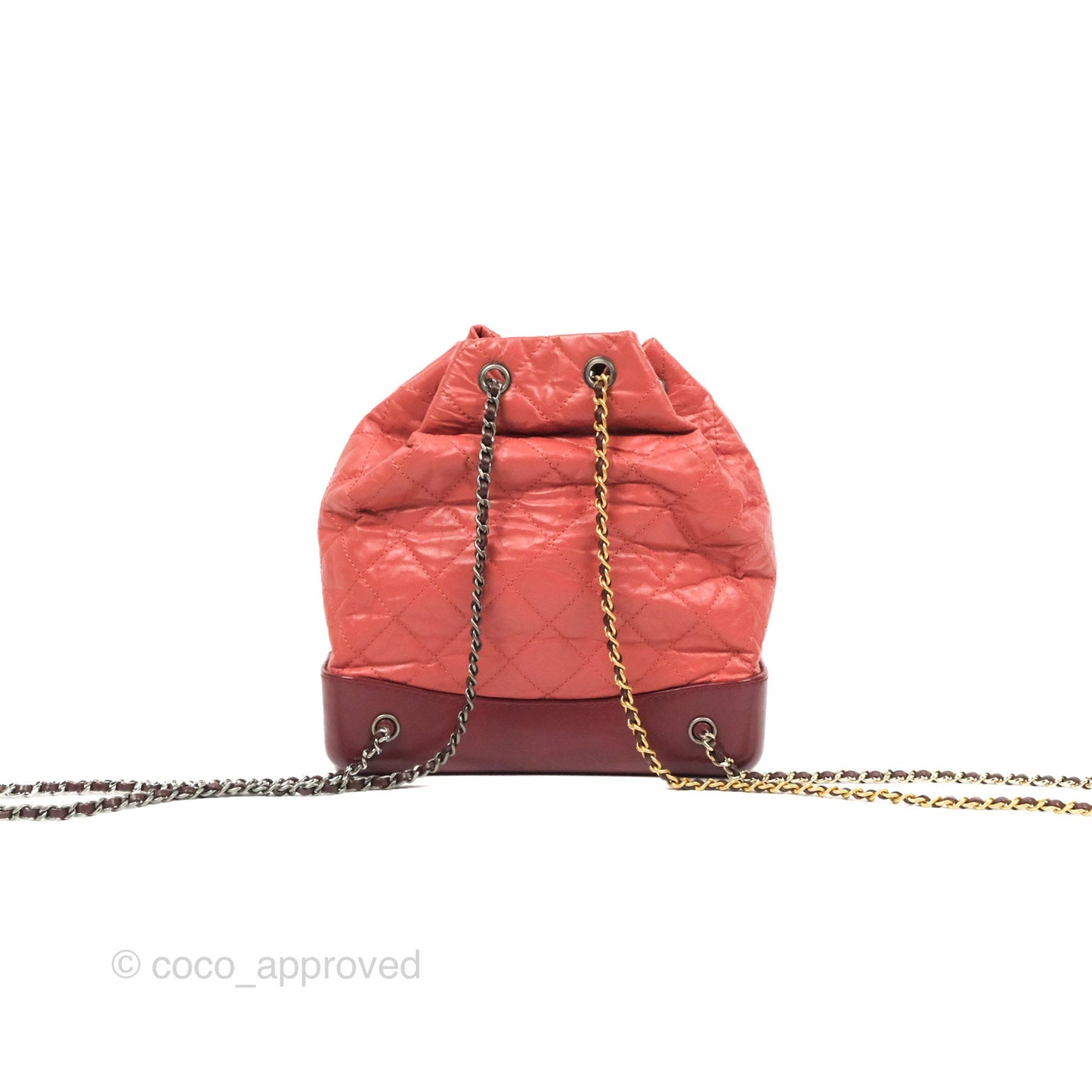 Chanel Medium Gabrielle Backpack Quilted Red Aged Calfskin