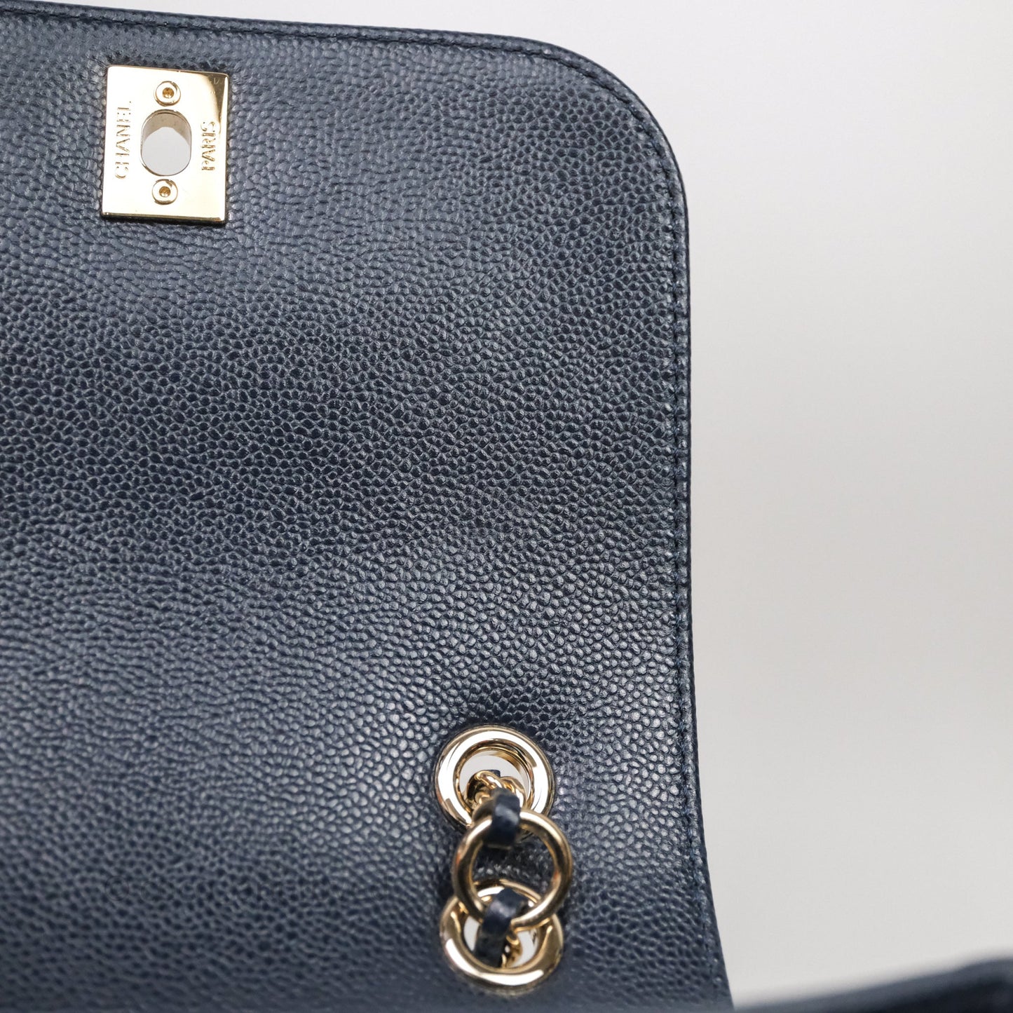 Chanel Quilted Business Affinity Backpack Navy Caviar Light Gold Hardware