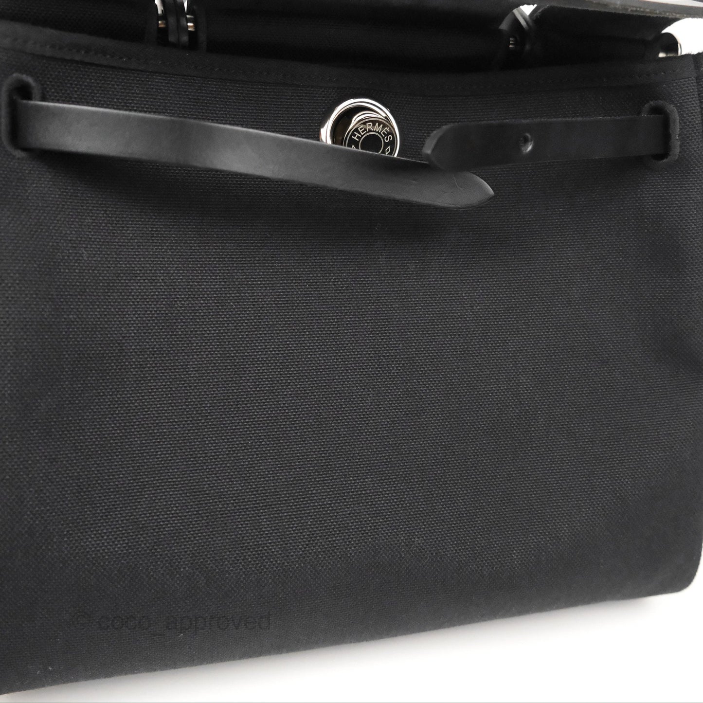 Hermès Herbag Zip 31 Retourne Black Canvas Palladium Hardware