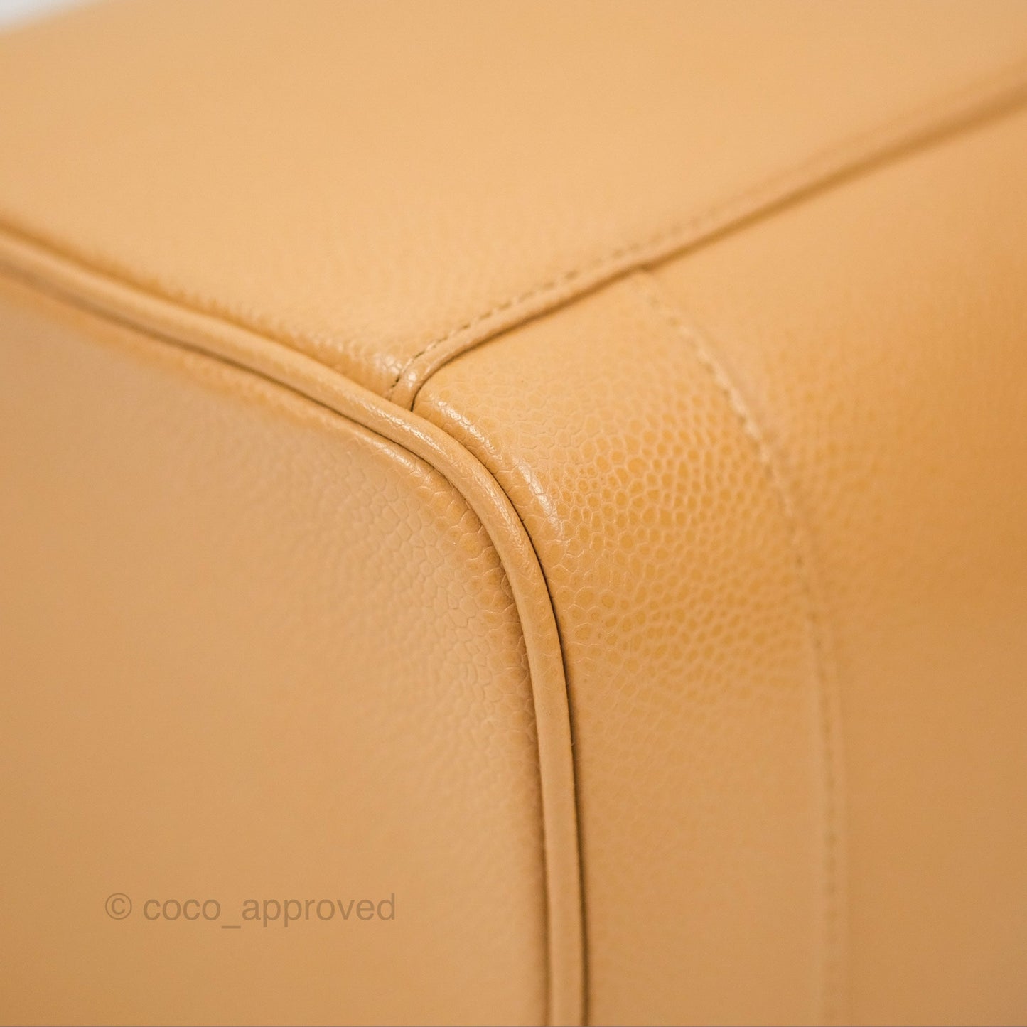Chanel Vintage Vanity Case Beige Caviar Gold Hardware