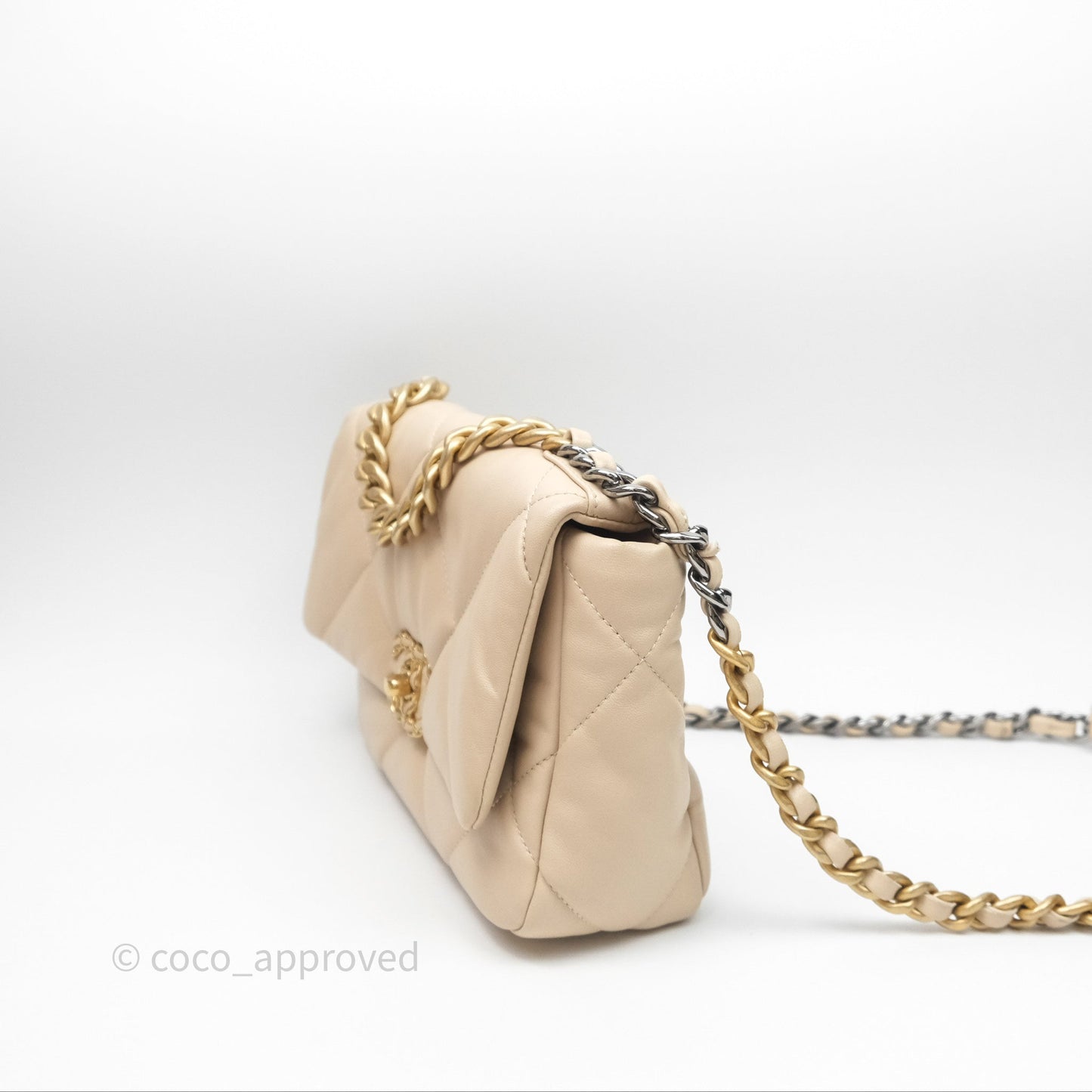 Chanel 19 Small Beige Mixed Hardware