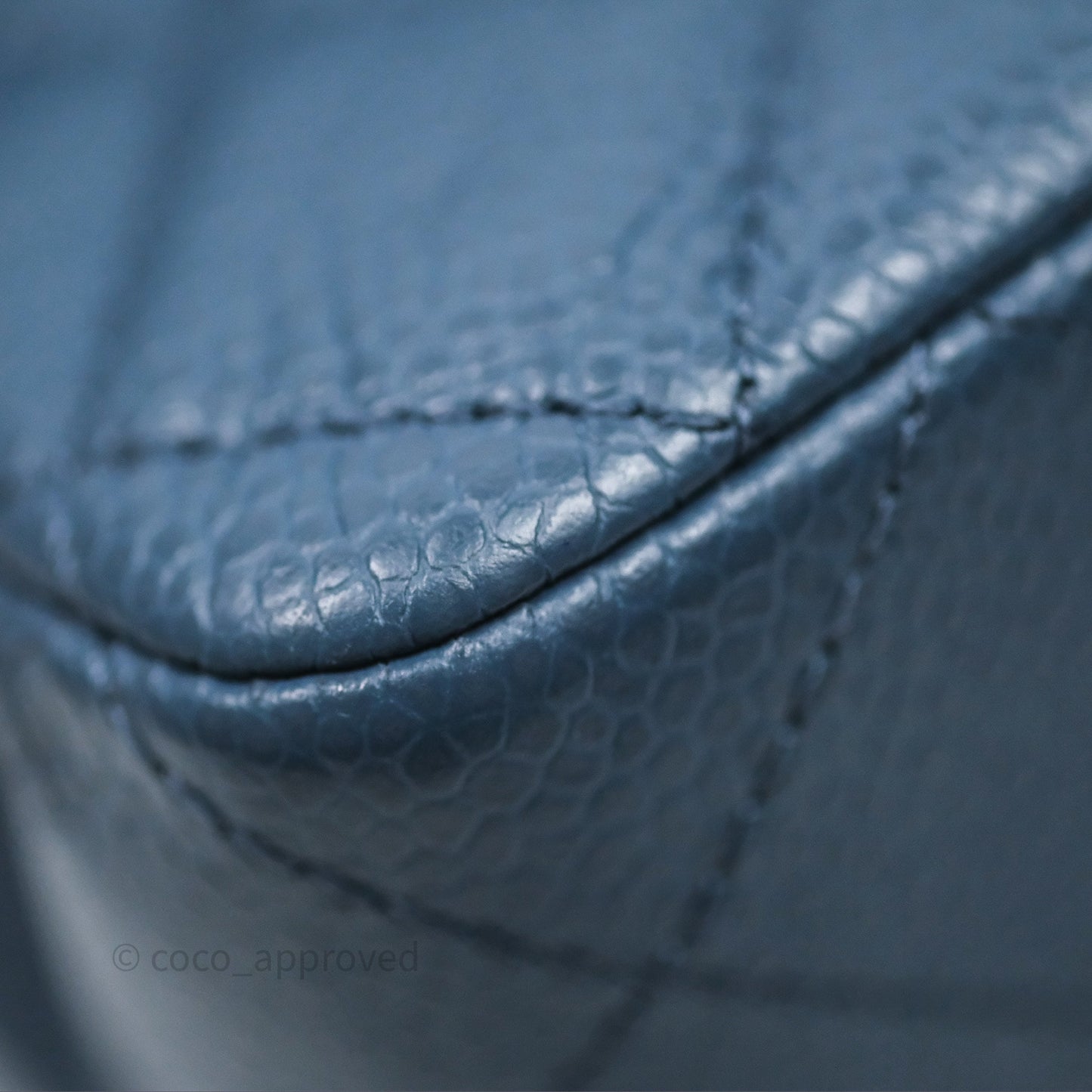 Chanel Quilted Mini Rectangular Blue Caviar Silver Hardware